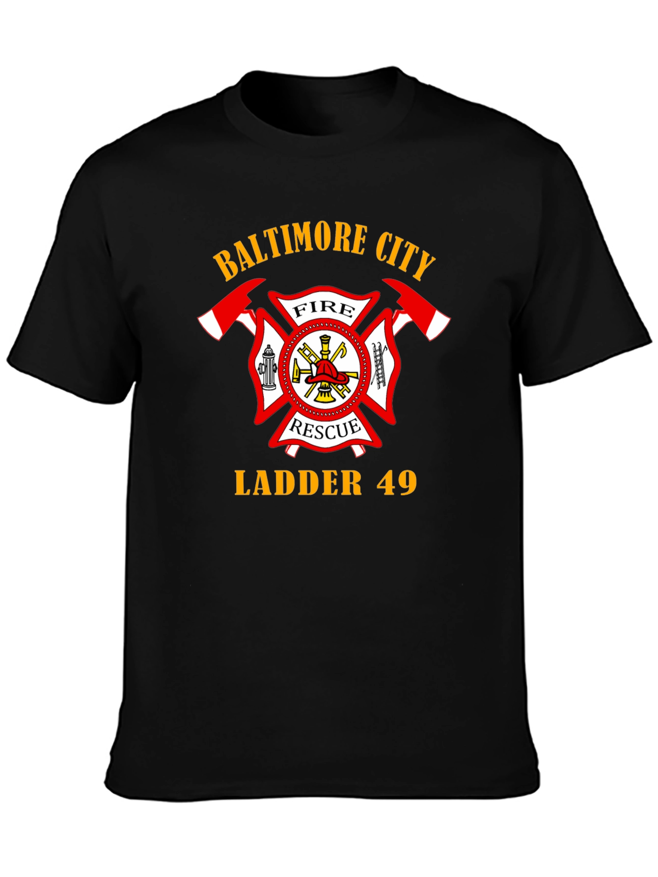 Baltimore City Fire Rescue Ladder 49 T-Shirt