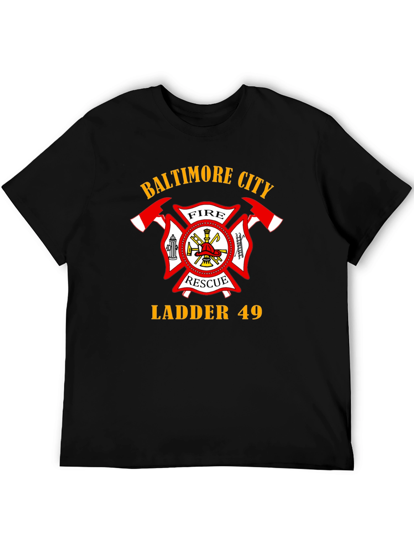 Baltimore City Fire Rescue Ladder 49 T-Shirt