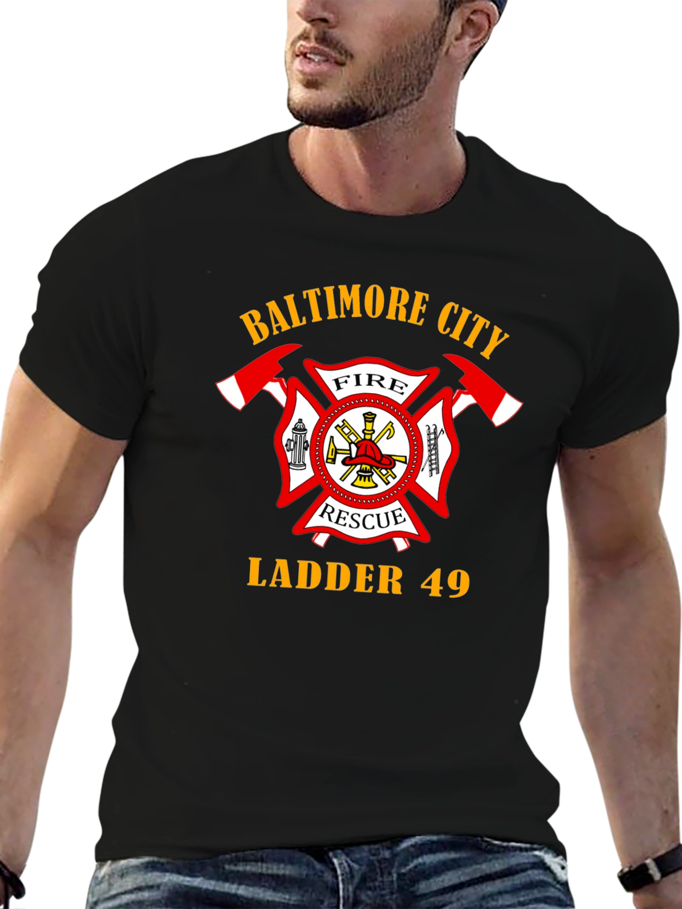 Baltimore City Fire Rescue Ladder 49 T-Shirt