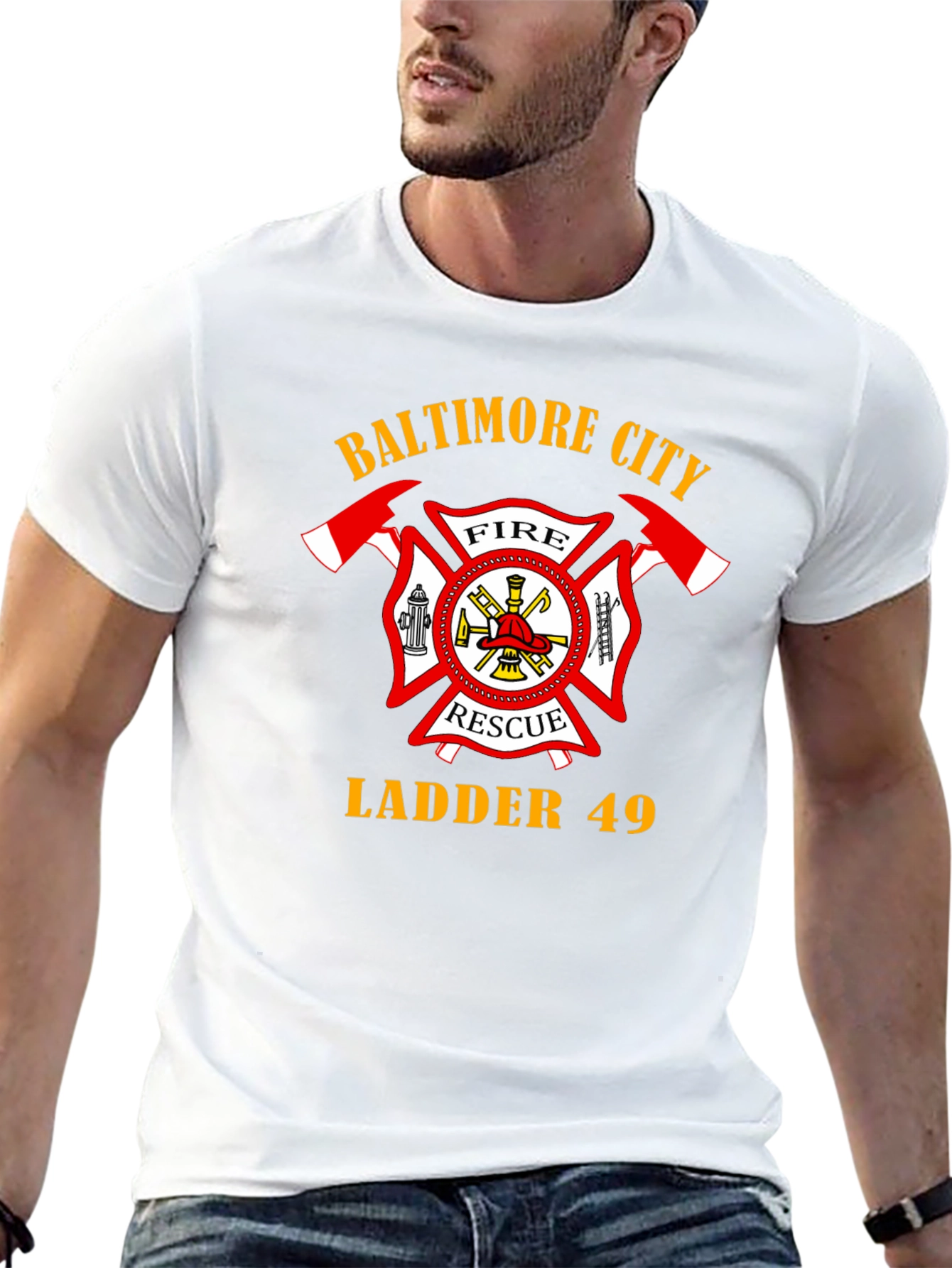 Baltimore City Fire Rescue Ladder 49 T-Shirt