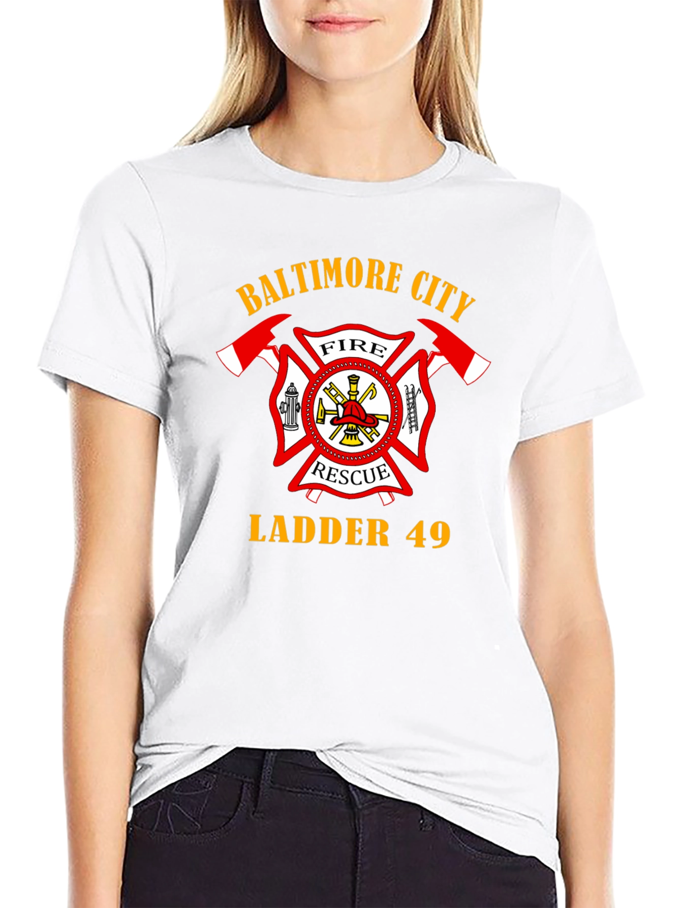 Baltimore City Fire Rescue Ladder 49 T-Shirt