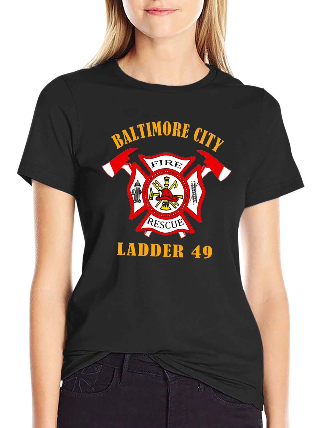 Baltimore City Fire Rescue Ladder 49 T-Shirt