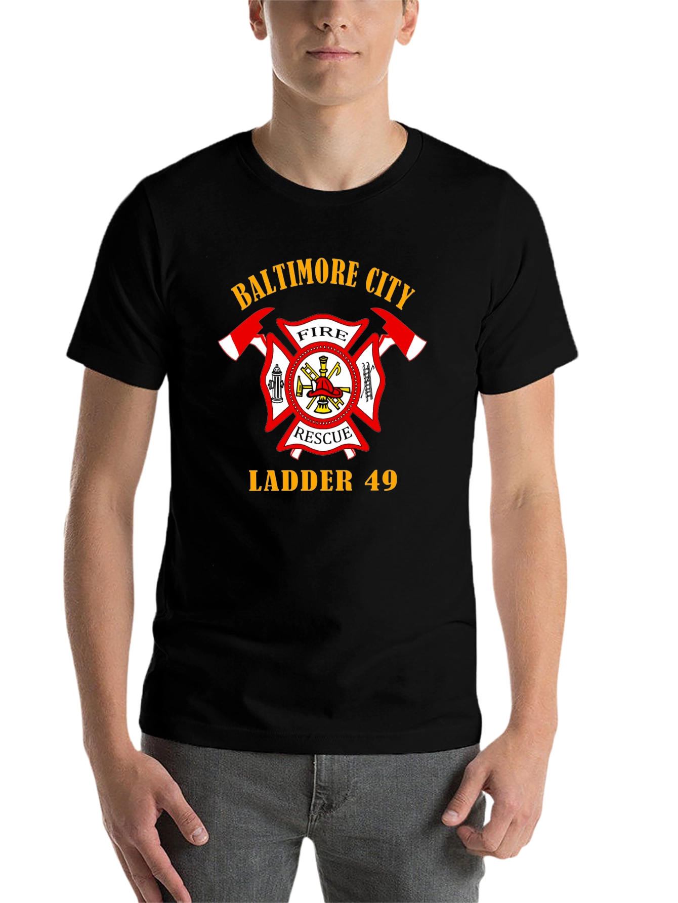 Baltimore City Fire Rescue Ladder 49 T-Shirt