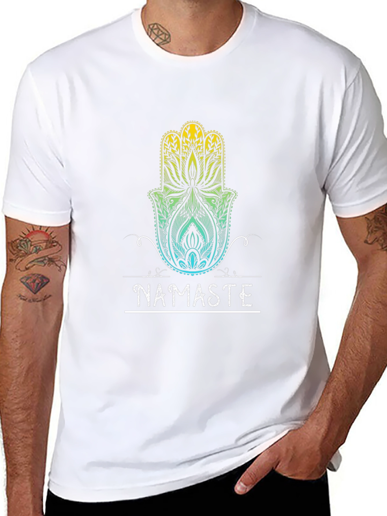 Namaste Graphic Tee - Spiritual Hand Design