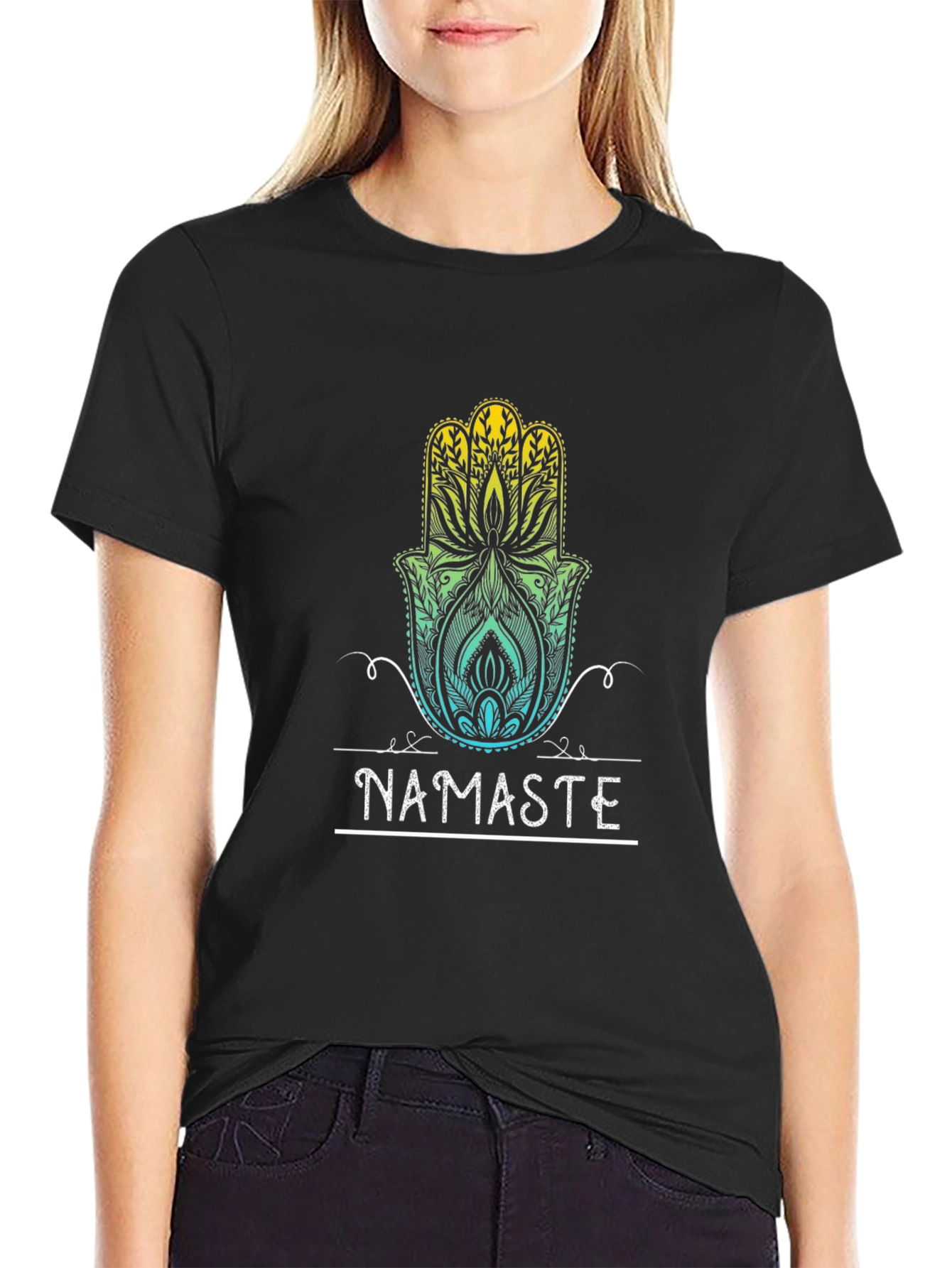 Namaste Graphic Tee - Spiritual Hand Design