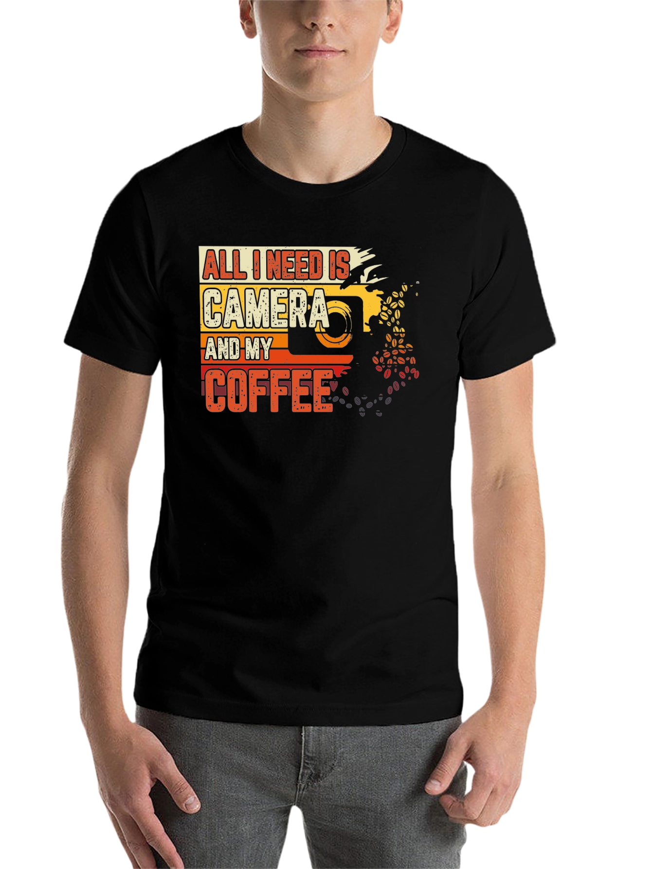Camera and Coffee Graphic Tee - Photographer Gift