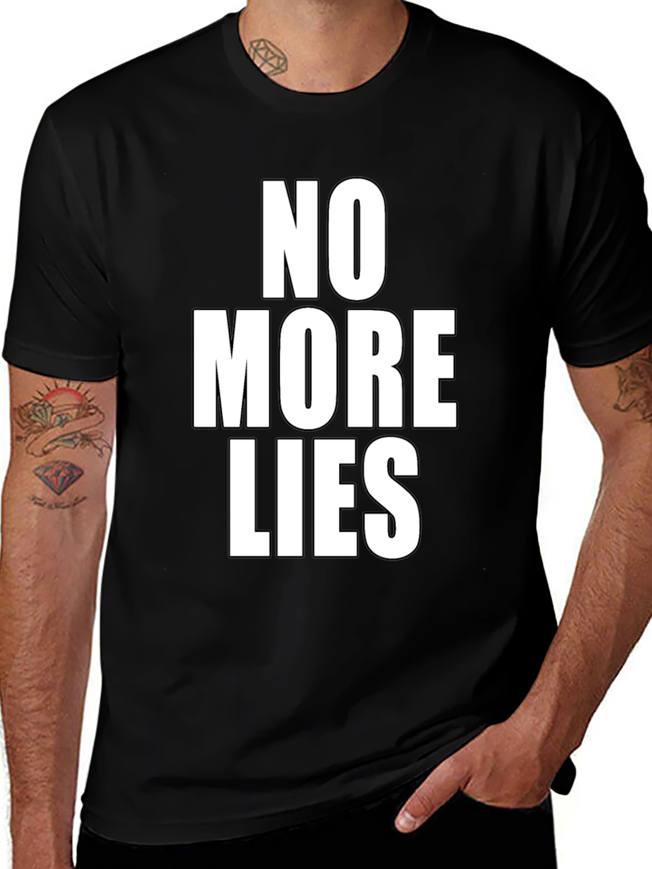 No More Lies Graphic Tee - Black T-Shirt