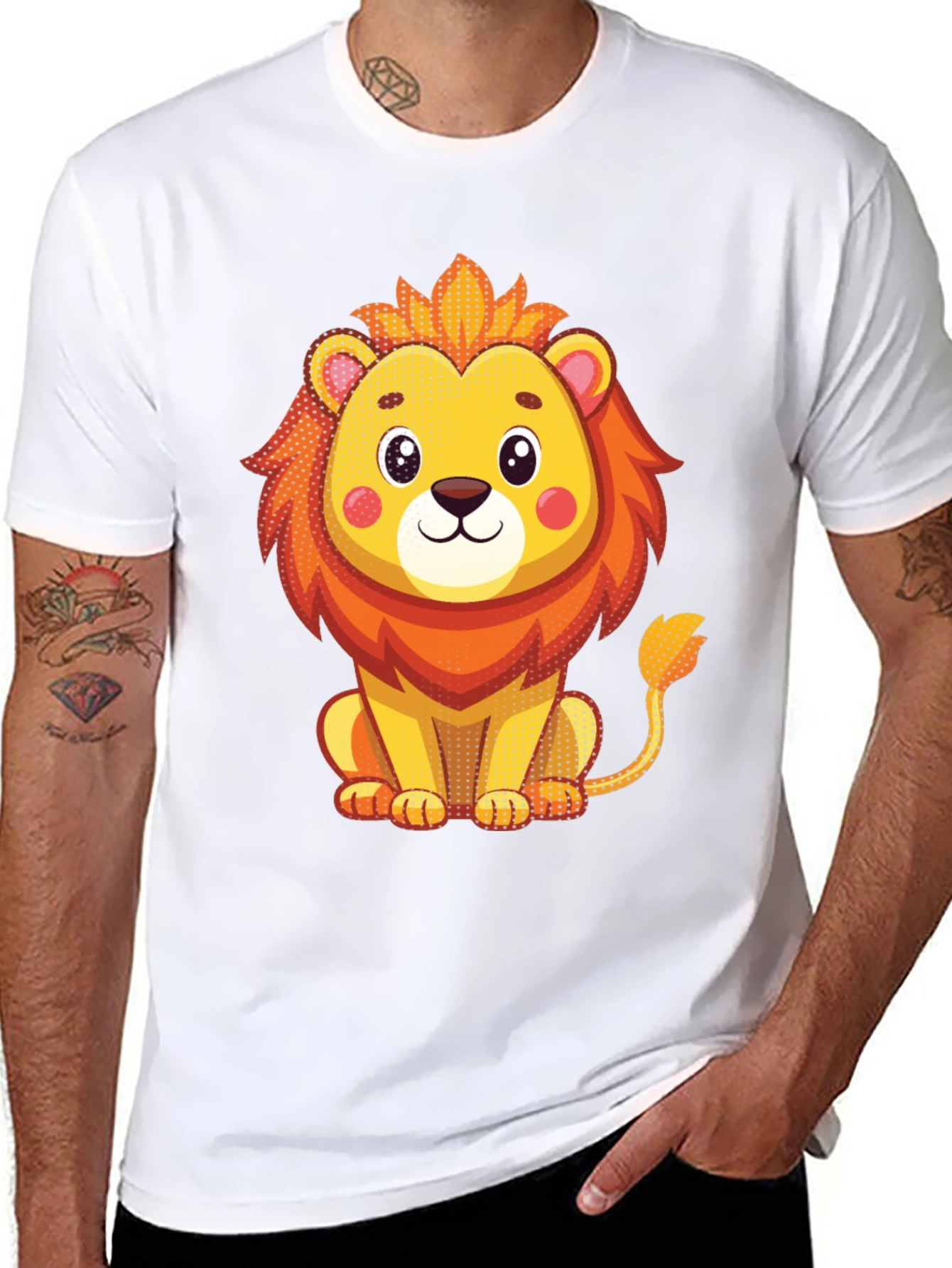 Cute Lion Graphic T-Shirt - Unisex Black Tee