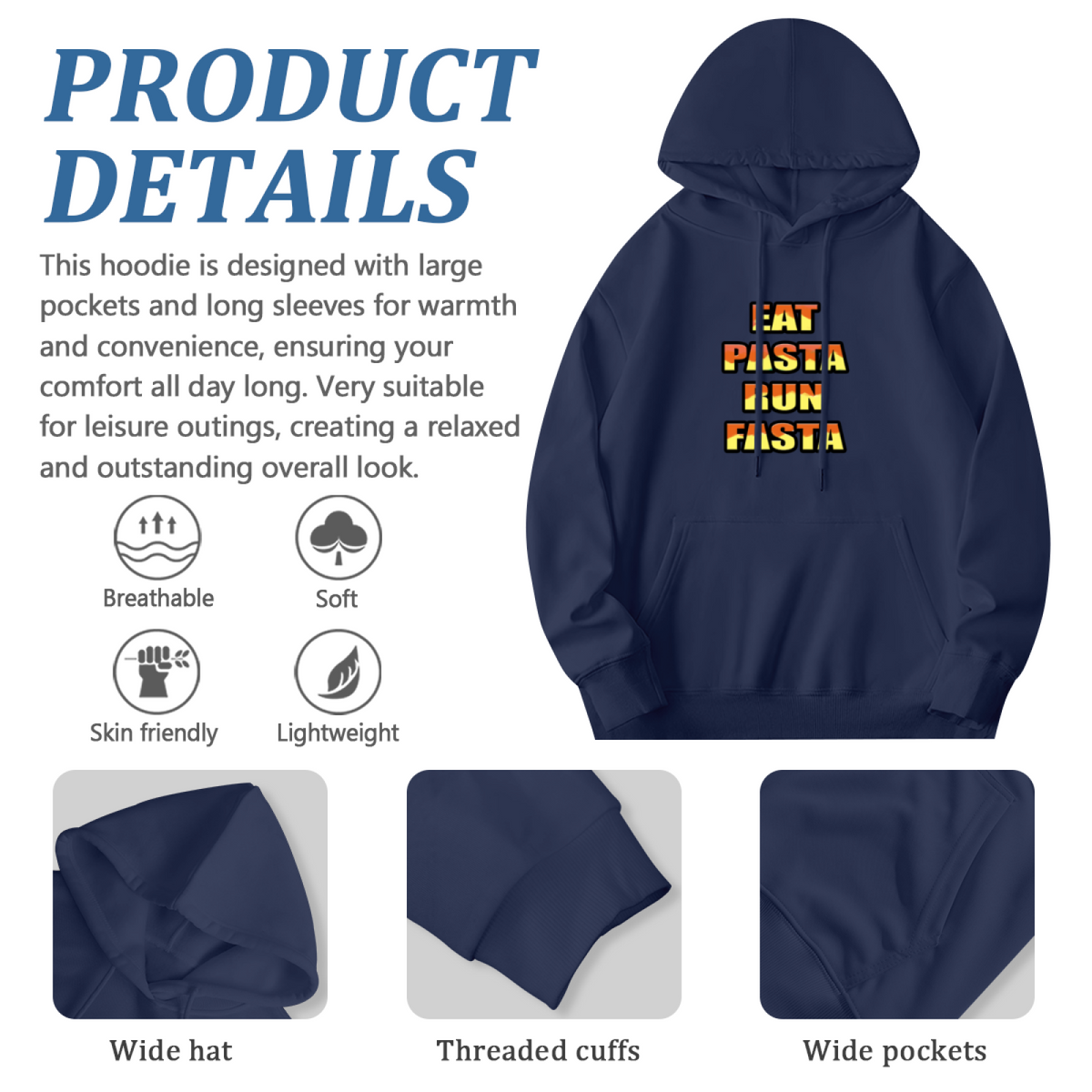 Line Art Graphic Hoodie - Cozy Pullover Sweatshirt with Unique Artwork, Trendy Streetwear