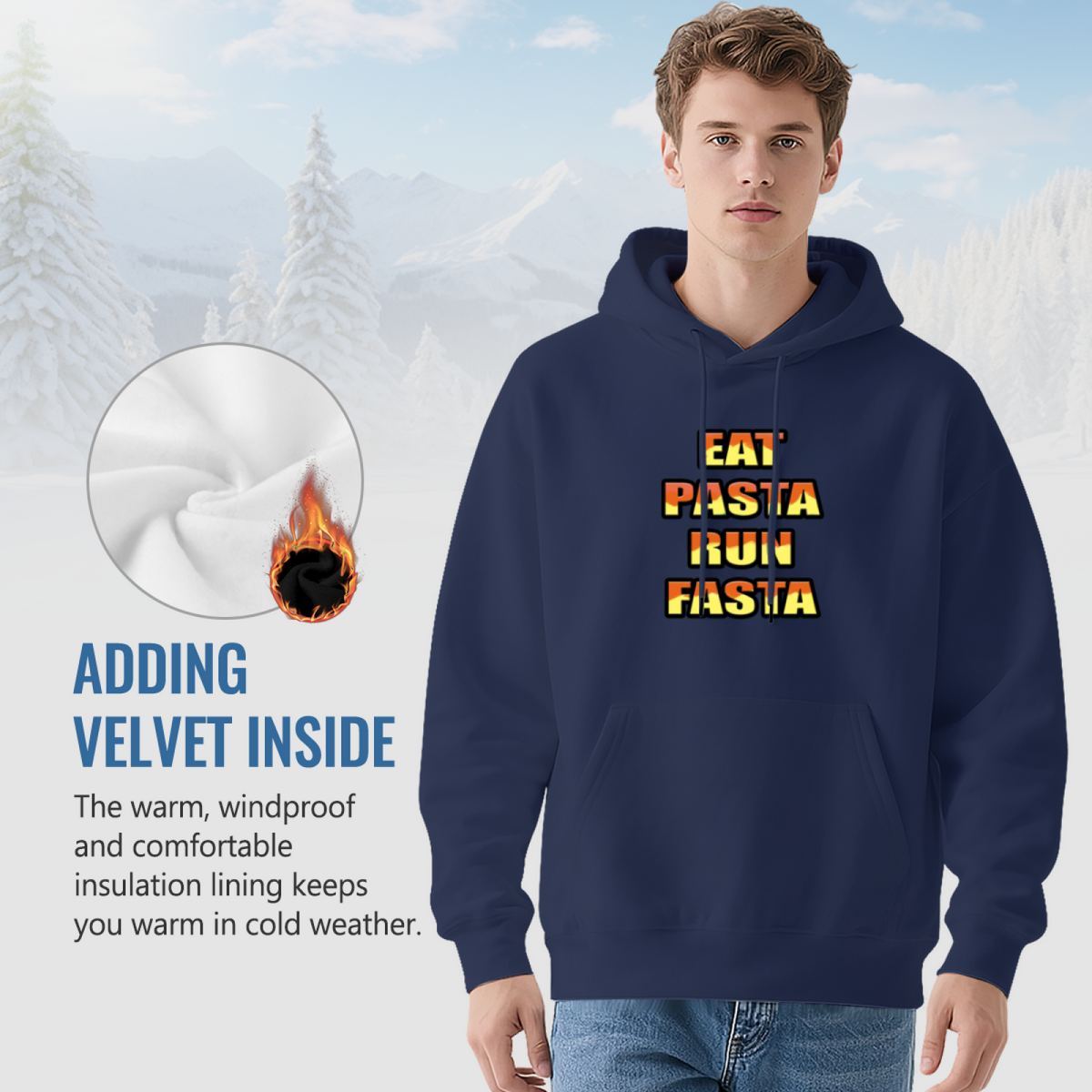 Line Art Graphic Hoodie - Cozy Pullover Sweatshirt with Unique Artwork, Trendy Streetwear
