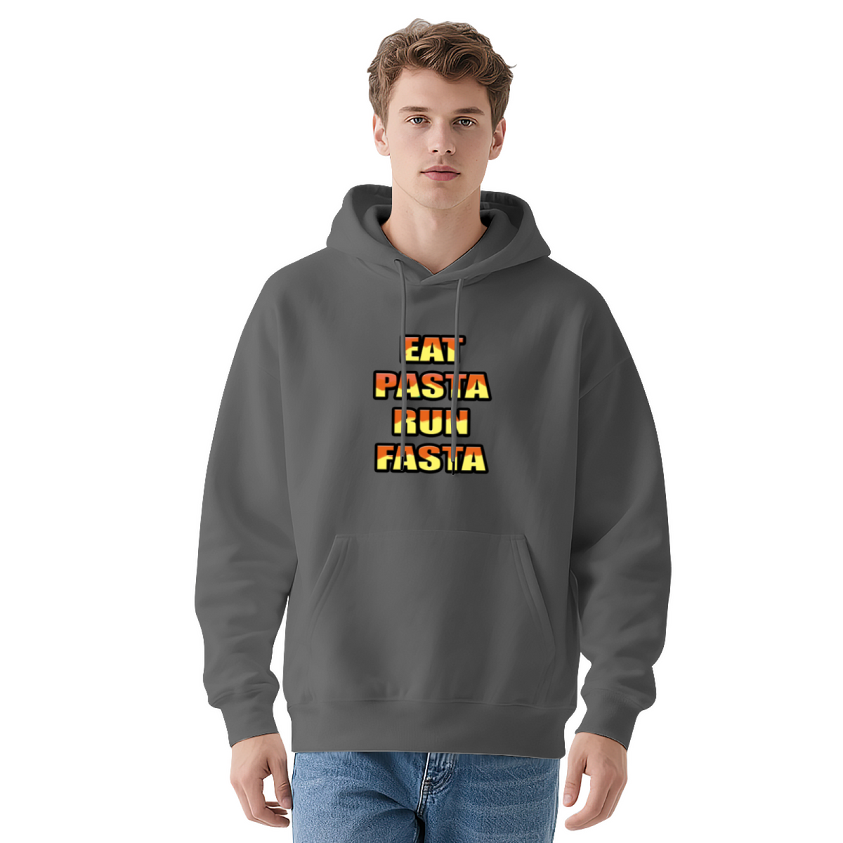 Line Art Graphic Hoodie - Cozy Pullover Sweatshirt with Unique Artwork, Trendy Streetwear