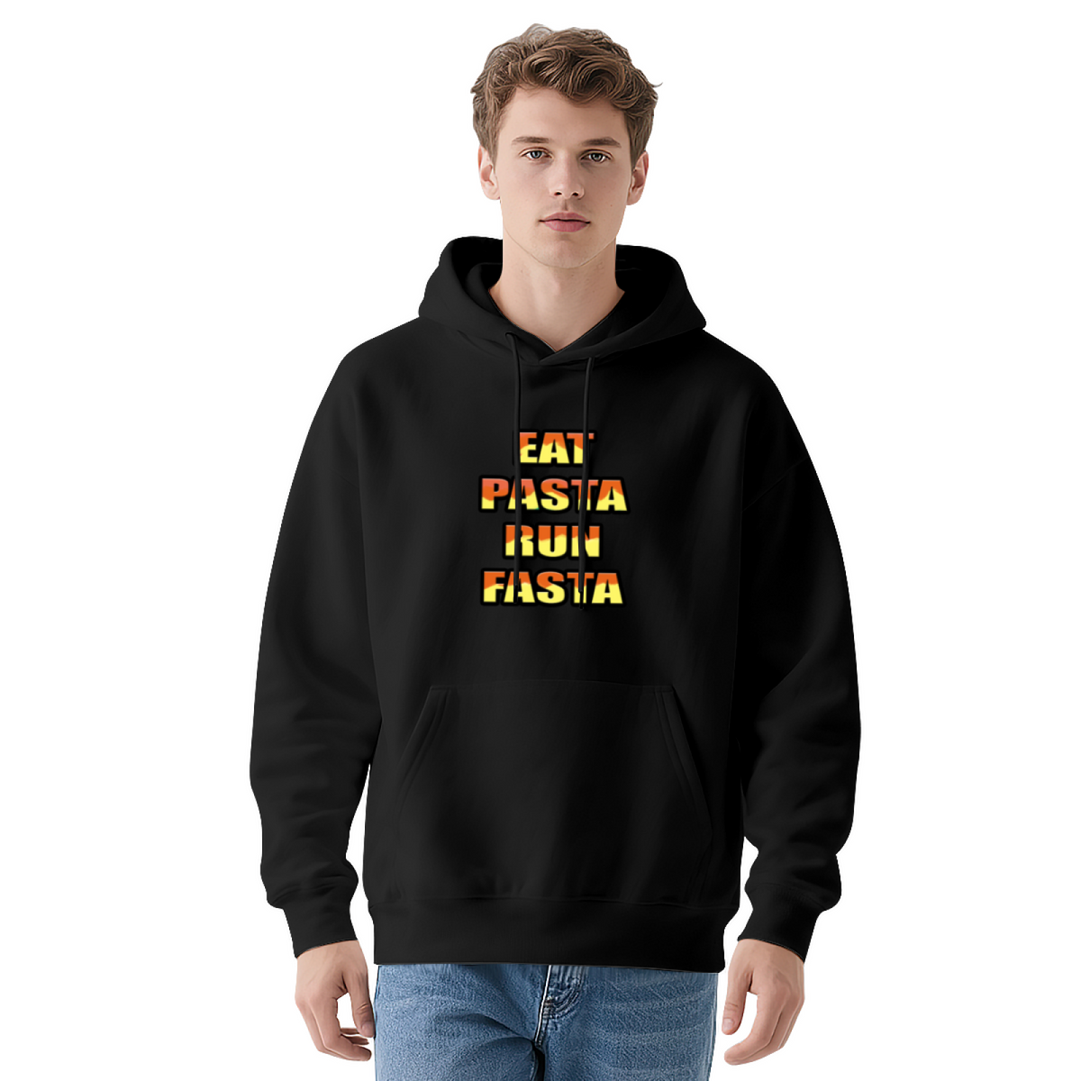 Line Art Graphic Hoodie - Cozy Pullover Sweatshirt with Unique Artwork, Trendy Streetwear