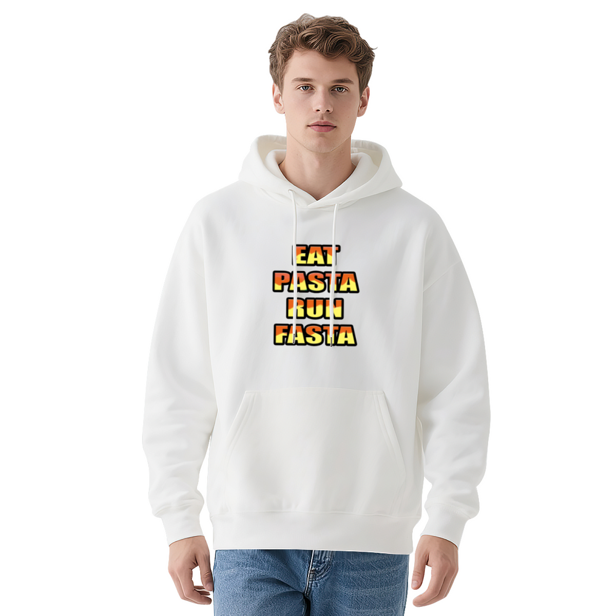 Line Art Graphic Hoodie - Cozy Pullover Sweatshirt with Unique Artwork, Trendy Streetwear