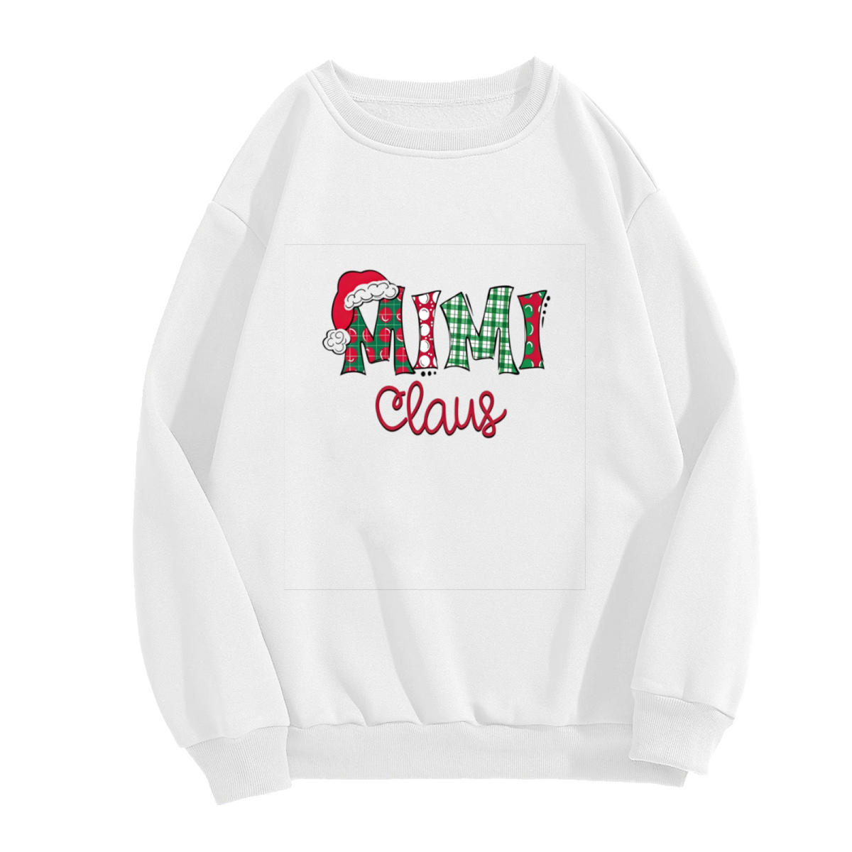 Mimi Claus Plaid Christmas Family Holiday Crewneck Sweatshirt