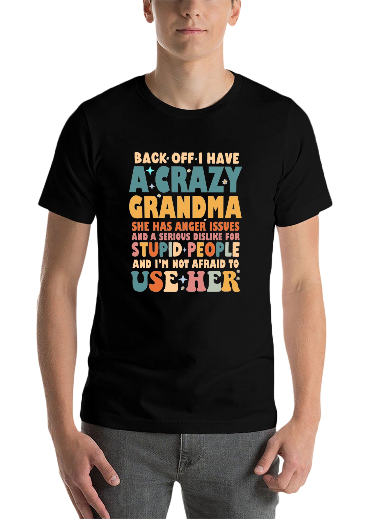 Crazy Grandma Novelty Graphic T-Shirt