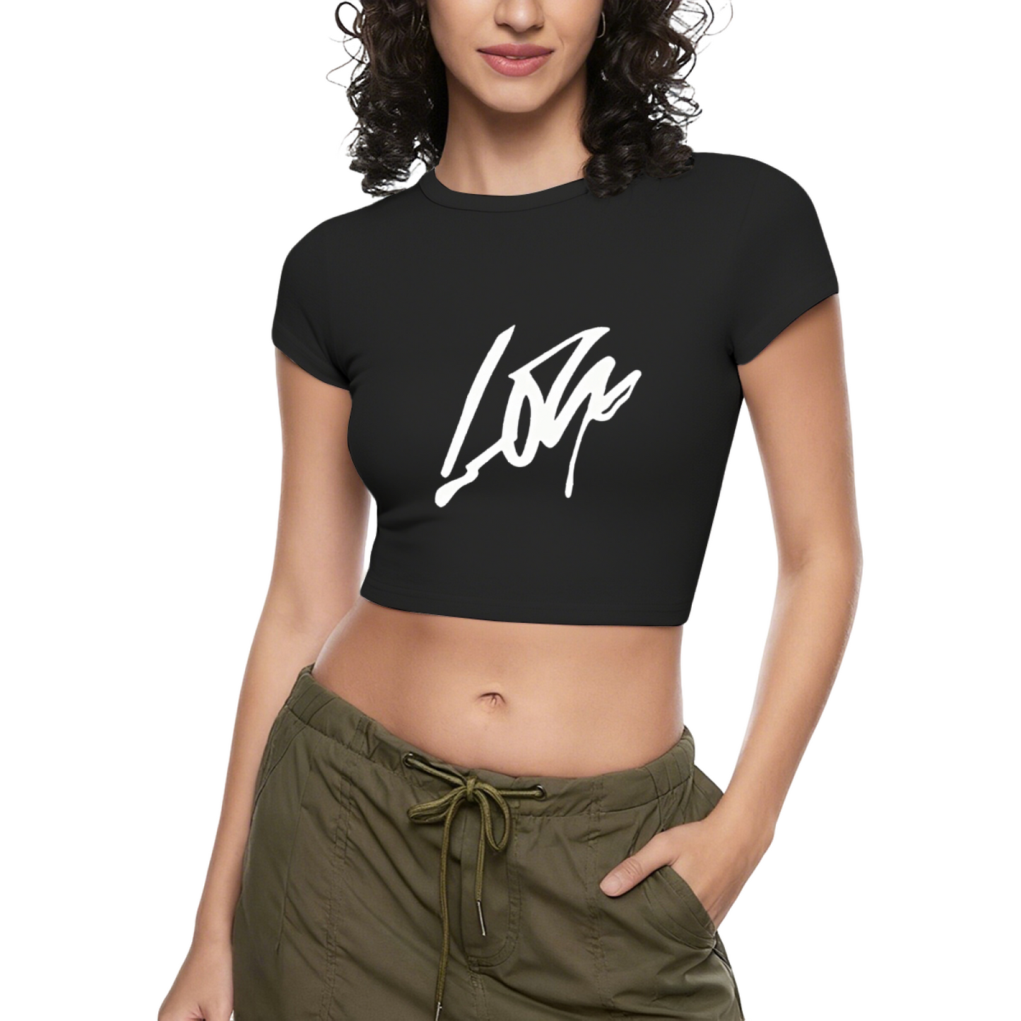 German Sarcasm L?CHLE Black Statement Crop Tee
