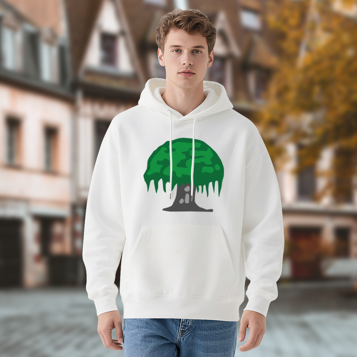 Nature & Patriotic Design Hoodie - Unisex Pullover Sweatshirt, Graphic Print, Casual Streetwear Fashion