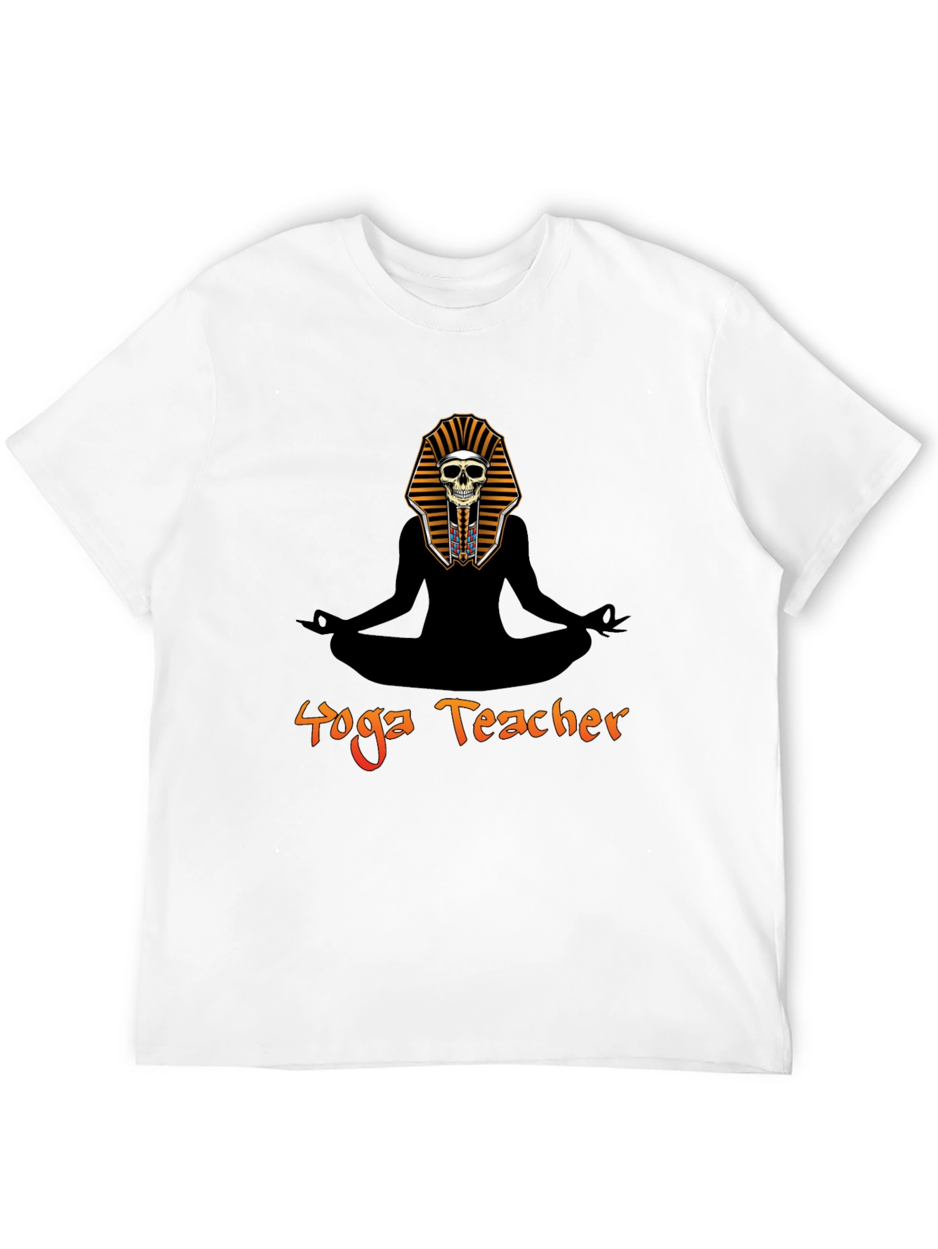 Yoga Teacher Funny Pharaoh Skull Graphic T-Shirt
