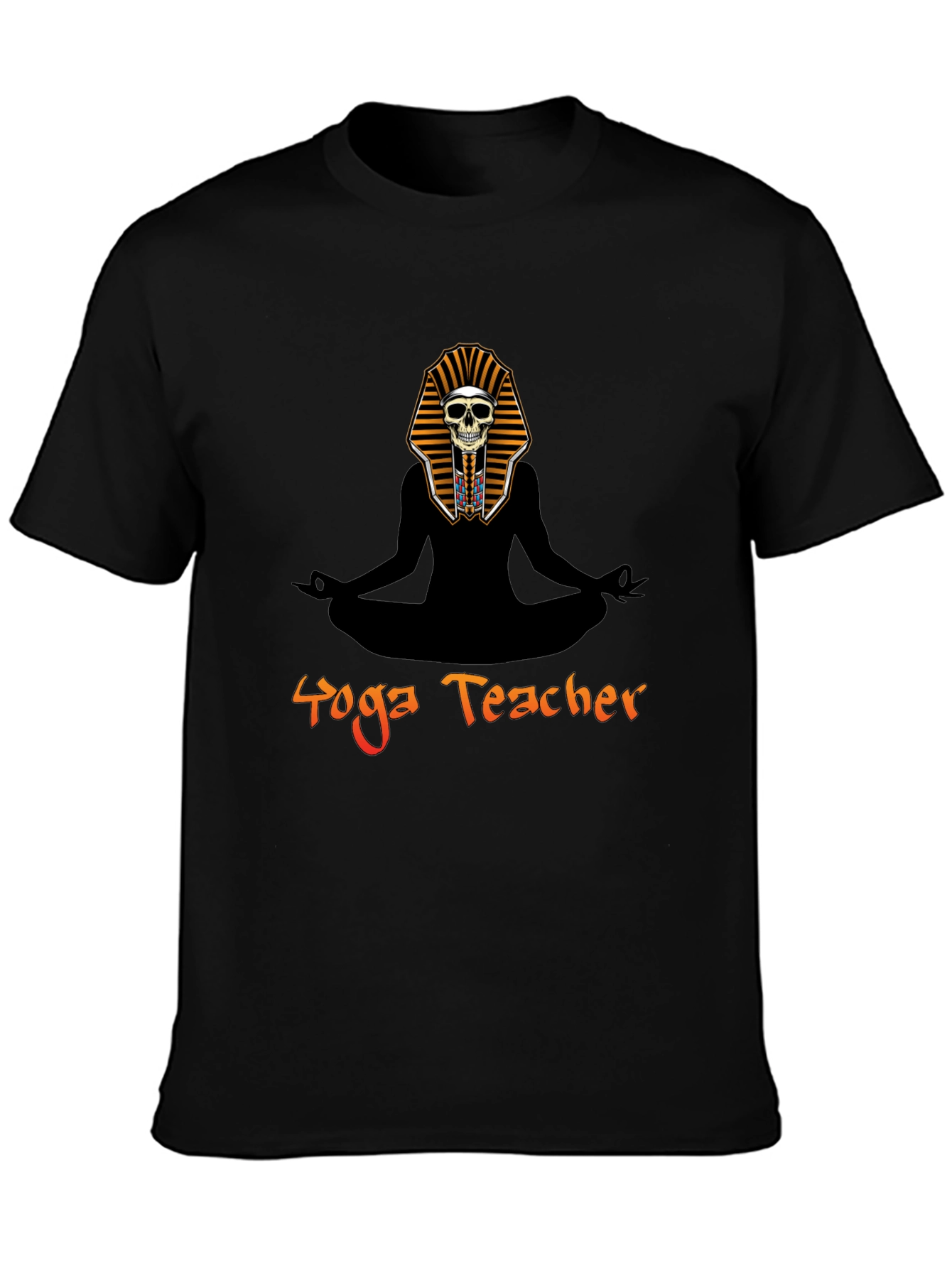 Yoga Teacher Funny Pharaoh Skull Graphic T-Shirt