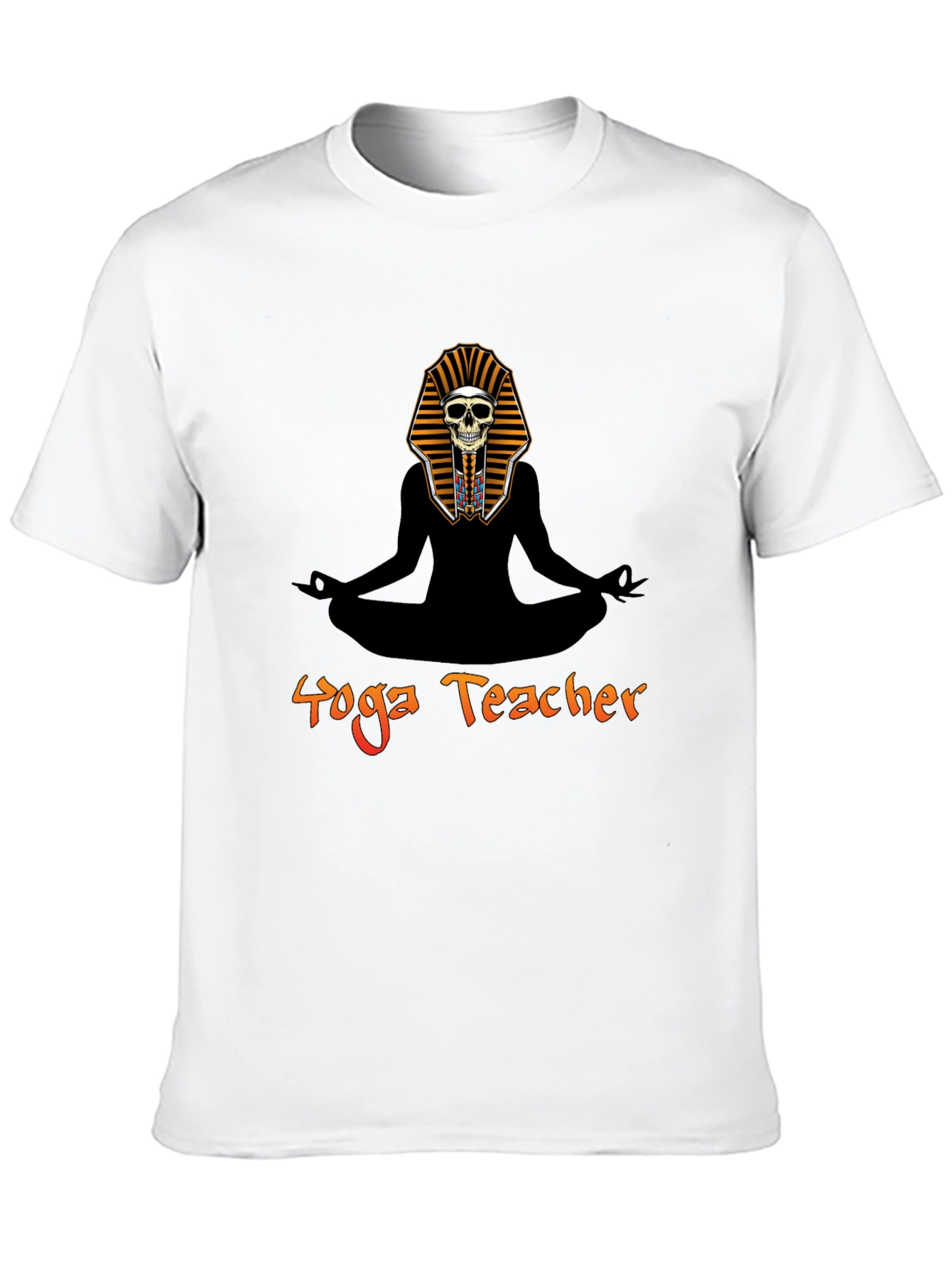 Yoga Teacher Funny Pharaoh Skull Graphic T-Shirt