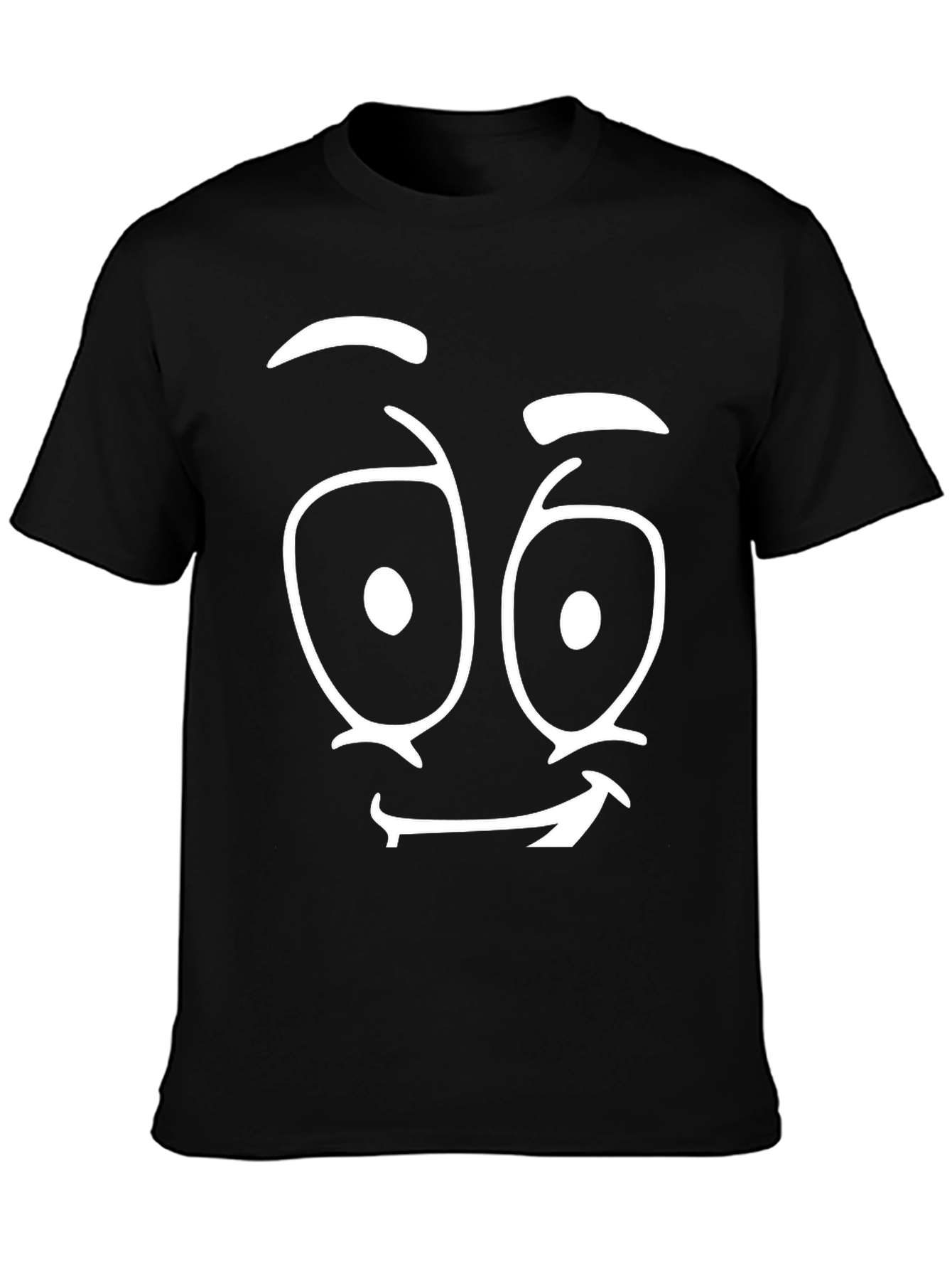 Funny Face Graphic Tee - Black Cotton T-Shirt