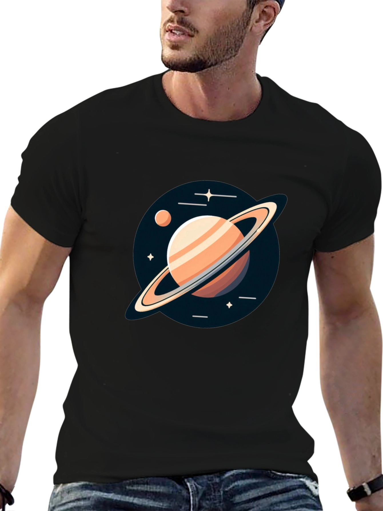Saturn Graphic Black Tee