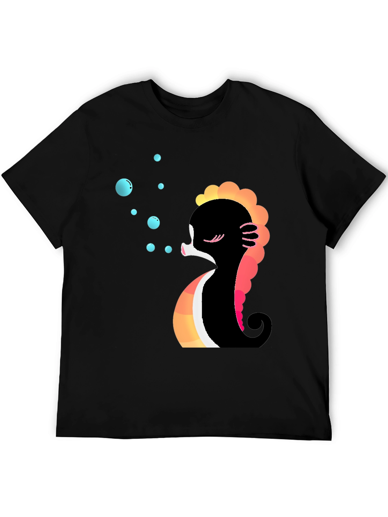 Cute Seahorse Bubbles Graphic Tee