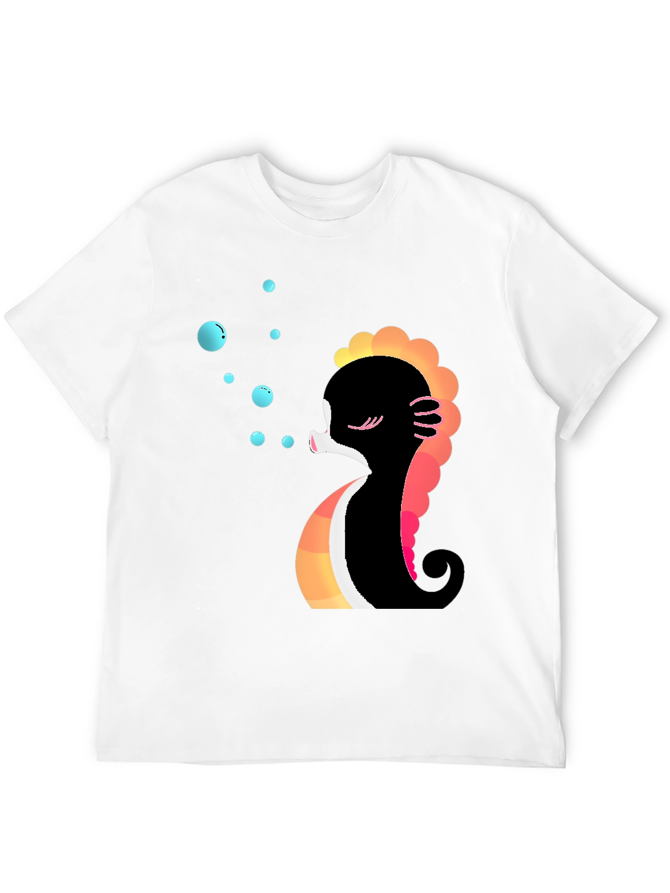 Cute Seahorse Bubbles Graphic Tee