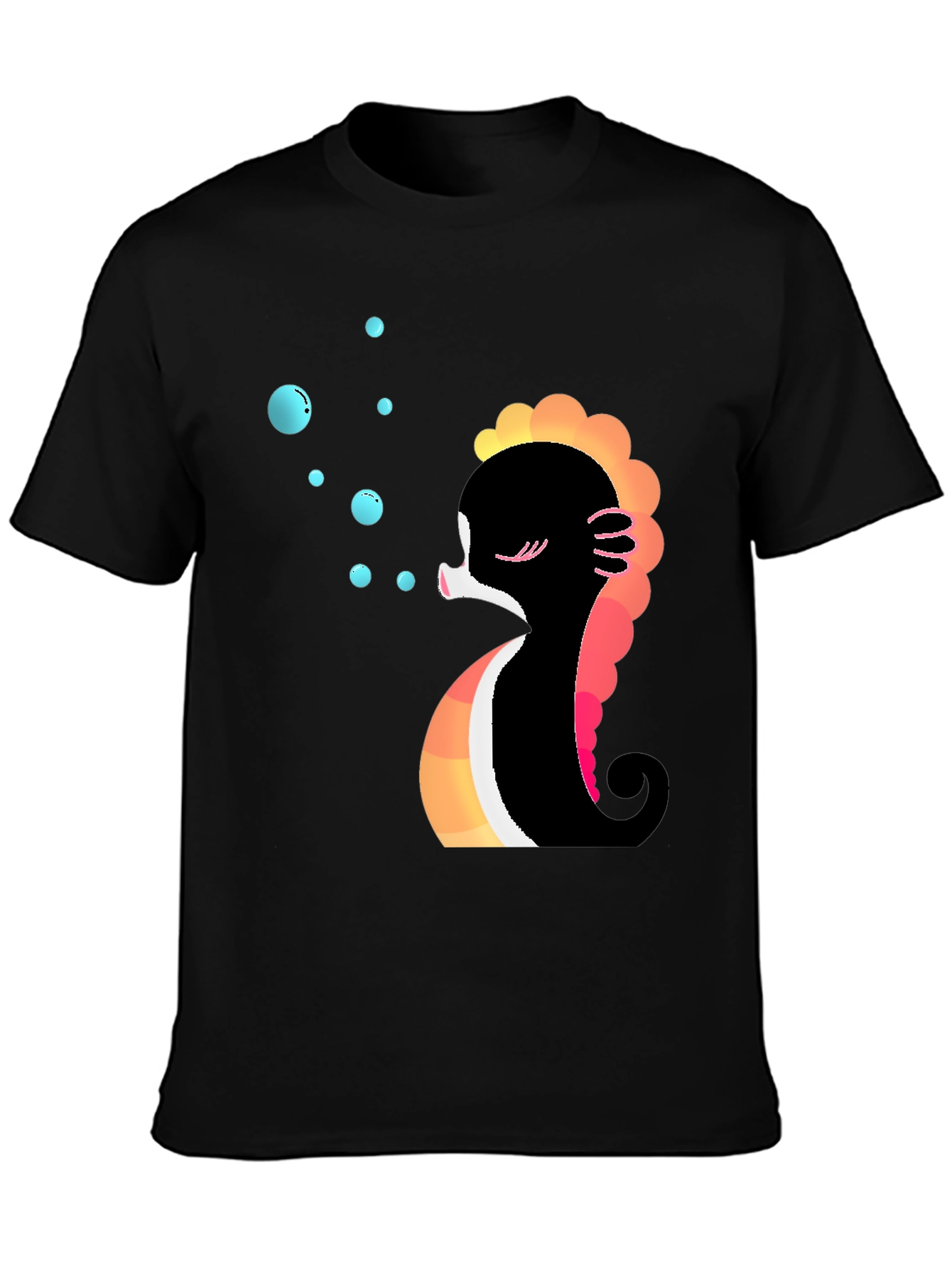 Cute Seahorse Bubbles Graphic Tee