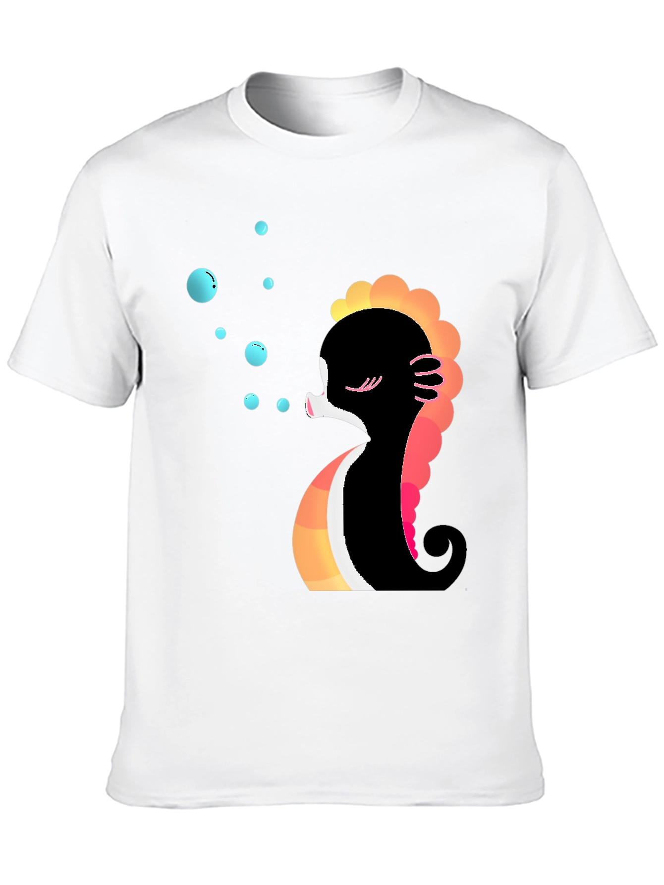 Cute Seahorse Bubbles Graphic Tee