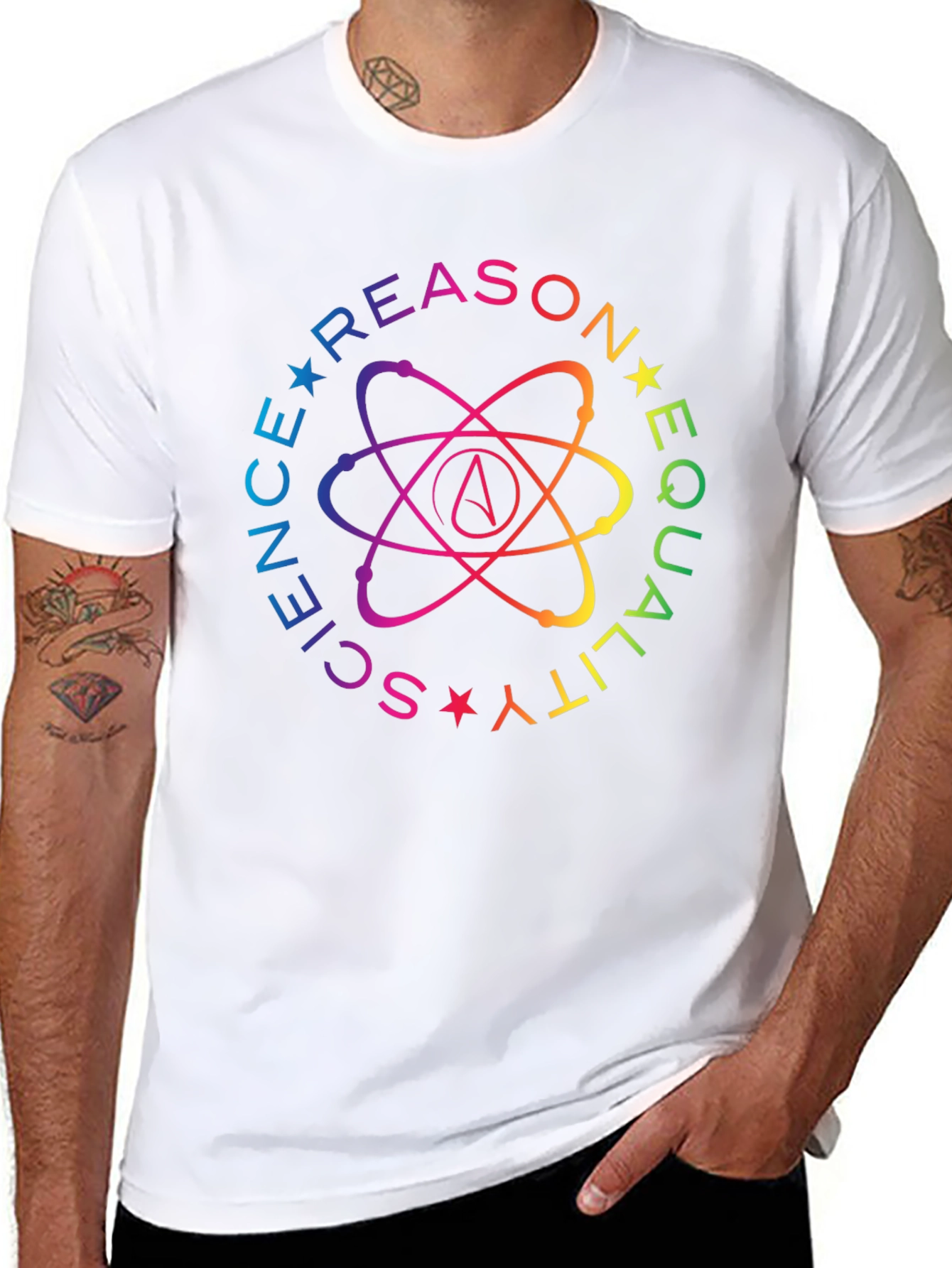 Science Reason Equality Rainbow Atheist T-Shirt