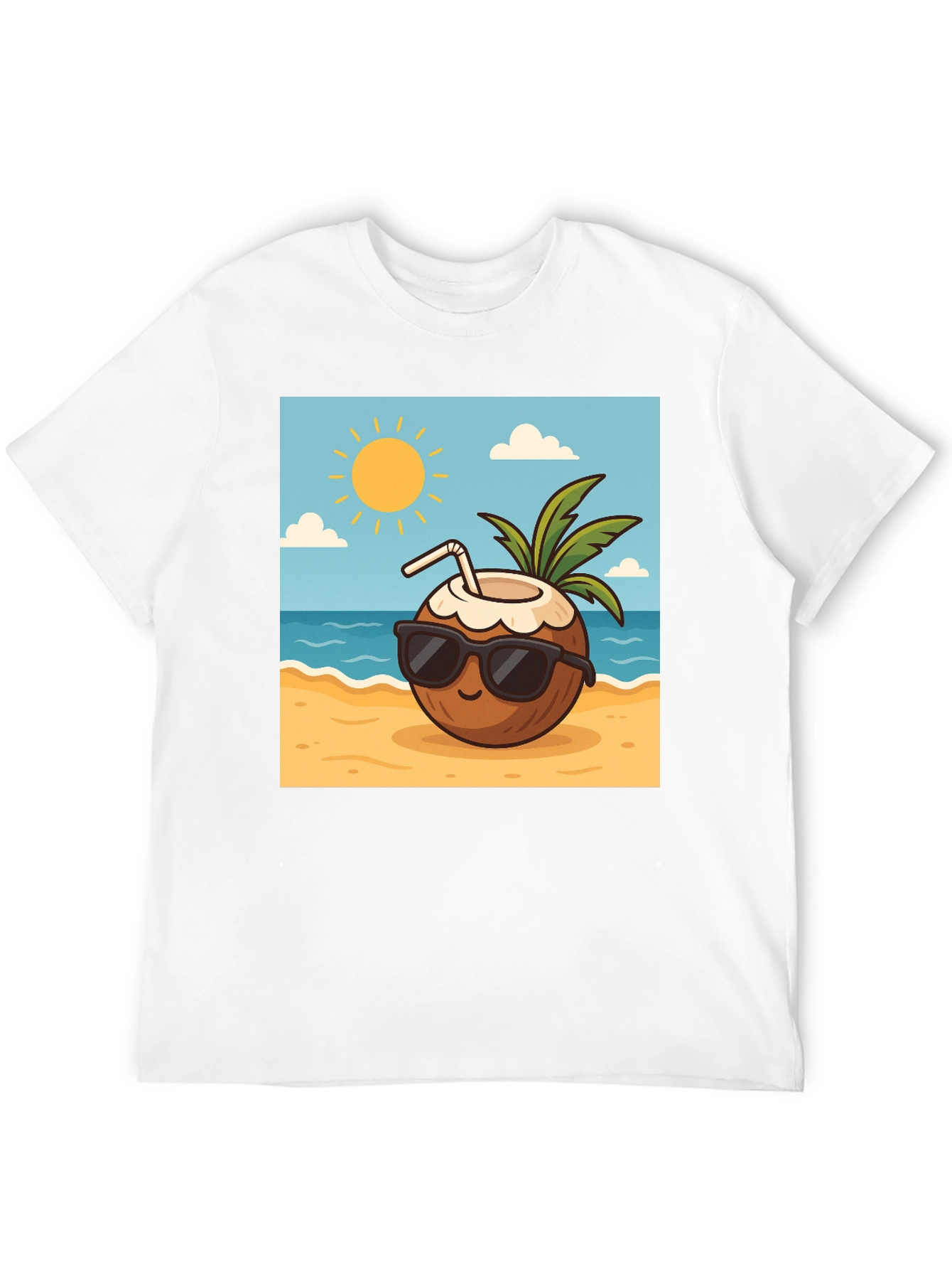 Cool Coconut Graphic Tee - Black Casual T-Shirt