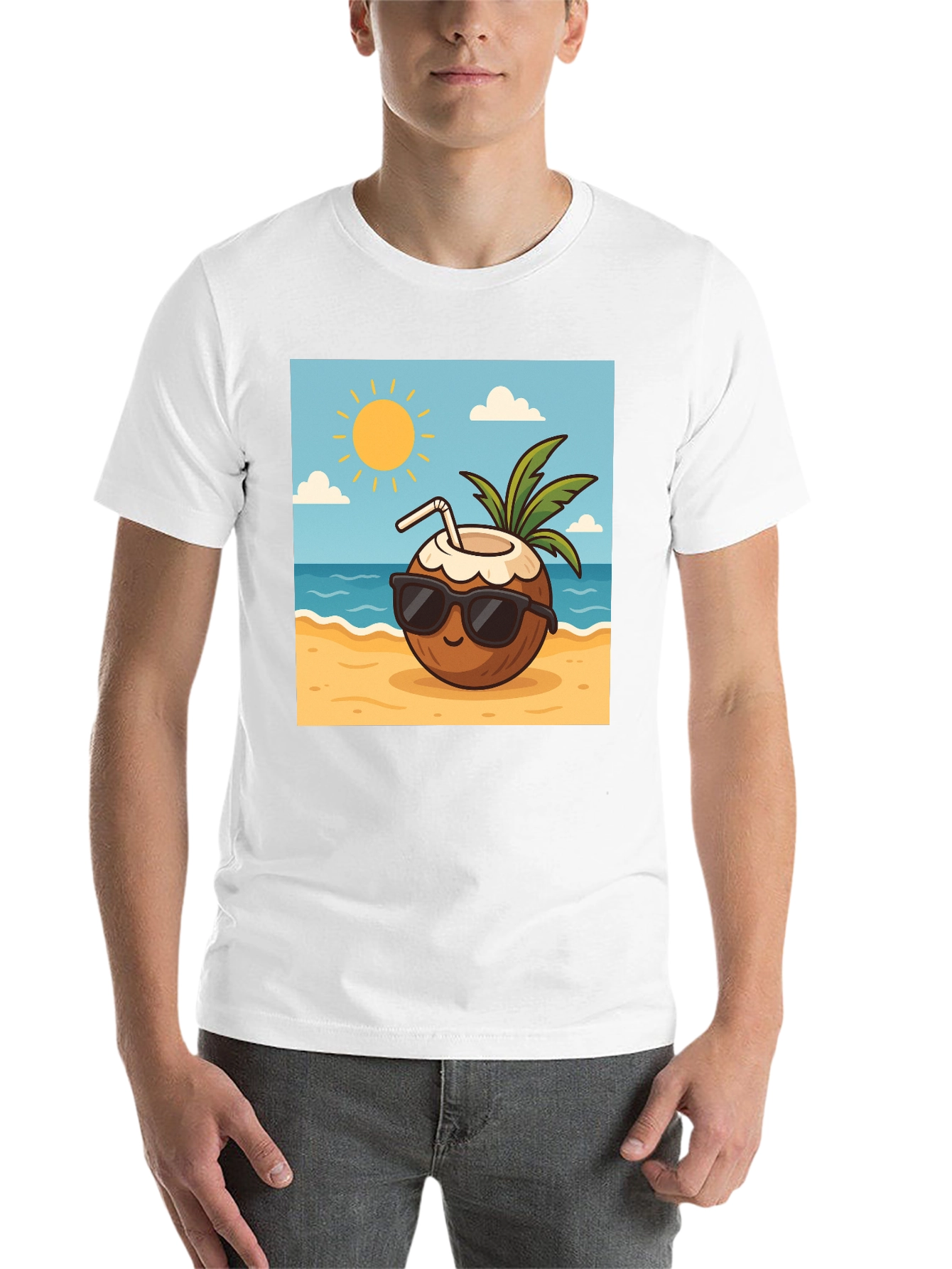 Cool Coconut Graphic Tee - Black Casual T-Shirt