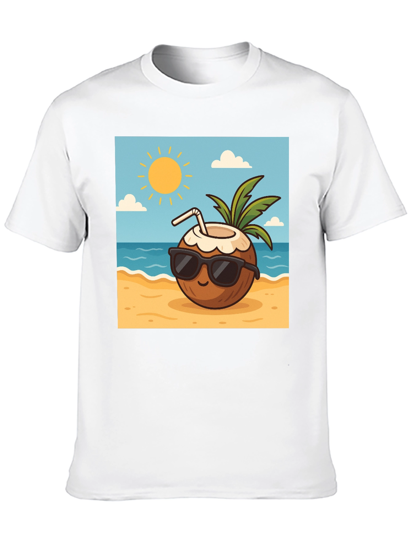 Cool Coconut Graphic Tee - Black Casual T-Shirt
