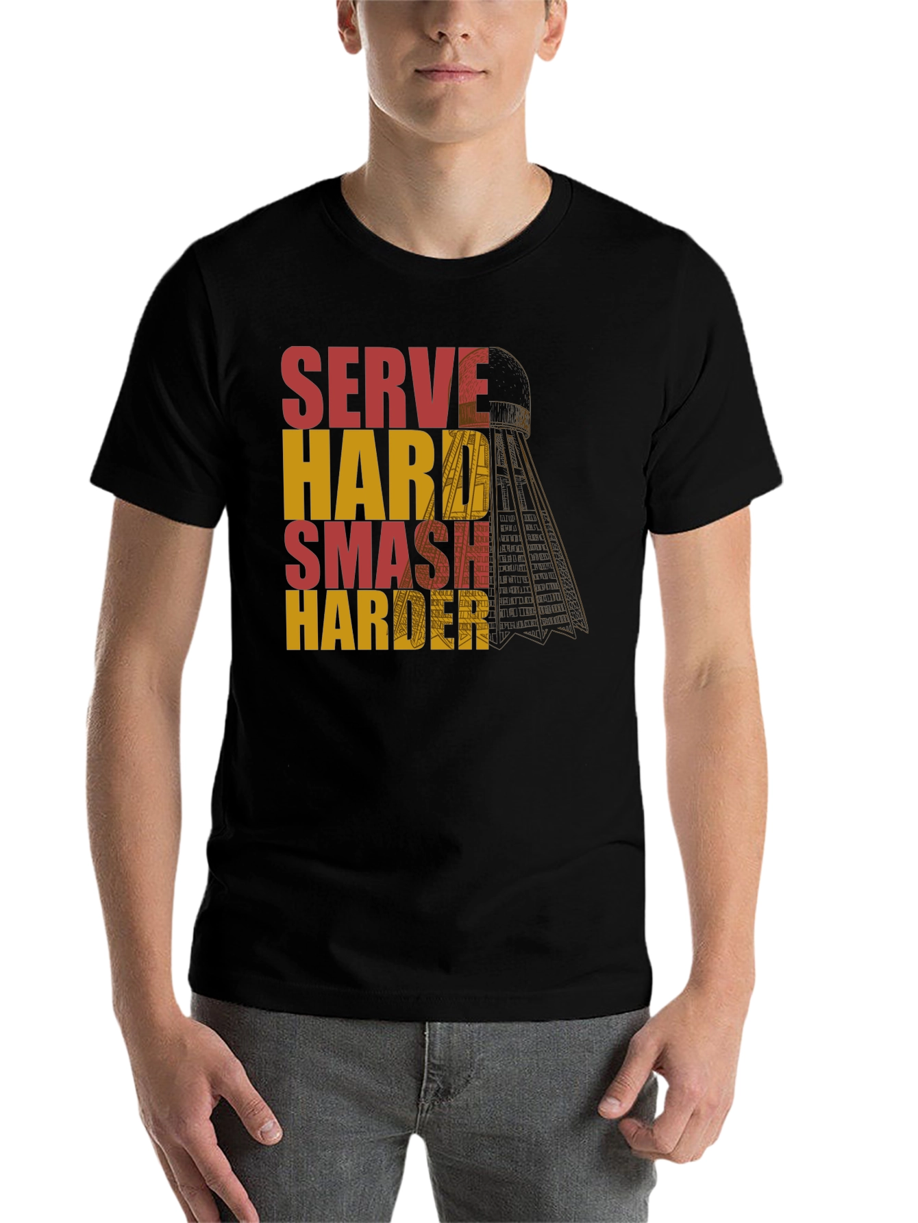 Serve Hard Smash Harder Badminton T-Shirt