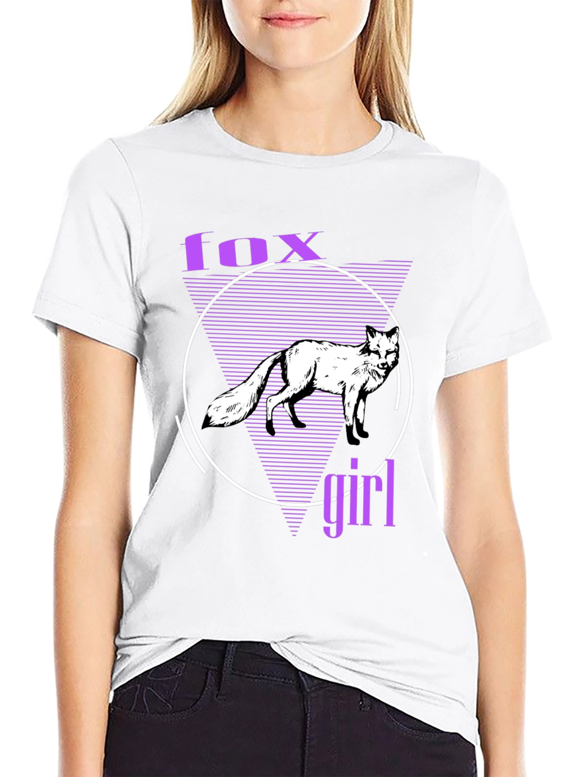 Fox Girl Graphic T-Shirt - Unique Vaporwave Design