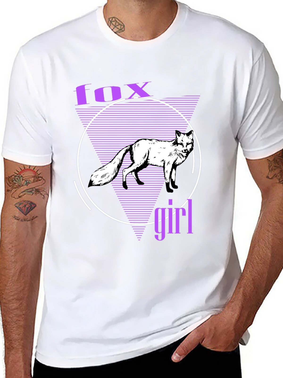 Fox Girl Graphic T-Shirt - Unique Vaporwave Design
