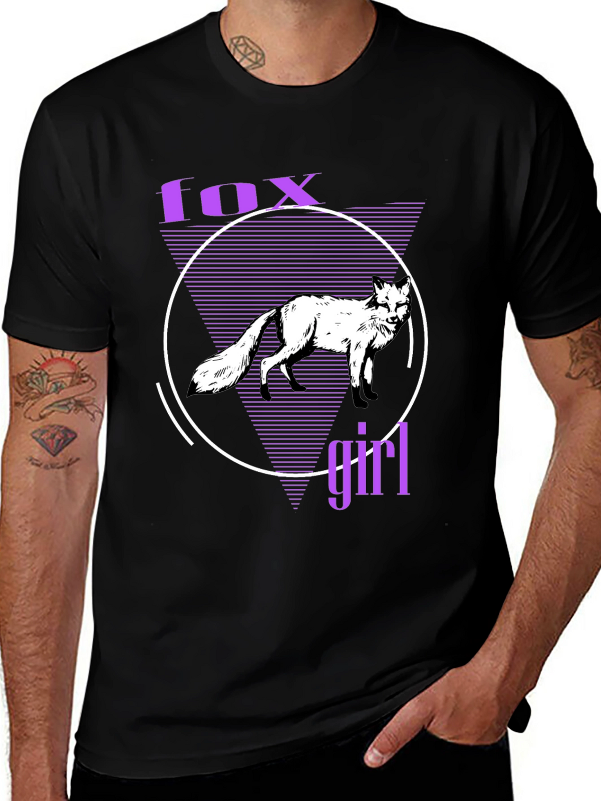 Fox Girl Graphic T-Shirt - Unique Vaporwave Design