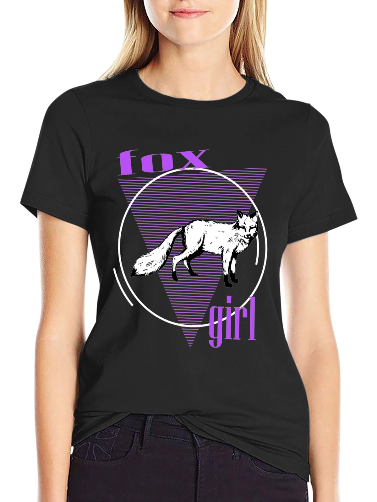 Fox Girl Graphic T-Shirt - Unique Vaporwave Design