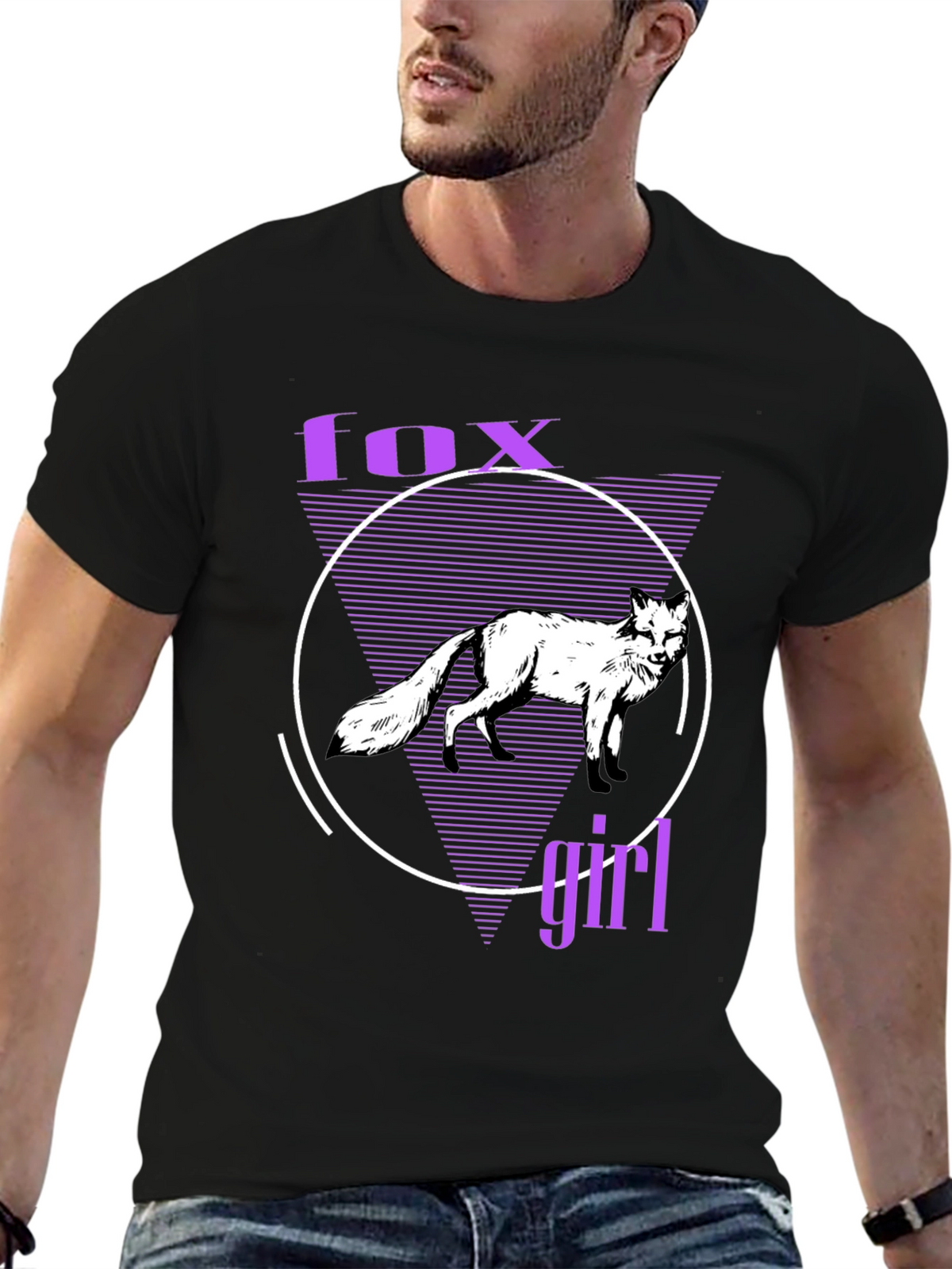 Fox Girl Graphic T-Shirt - Unique Vaporwave Design