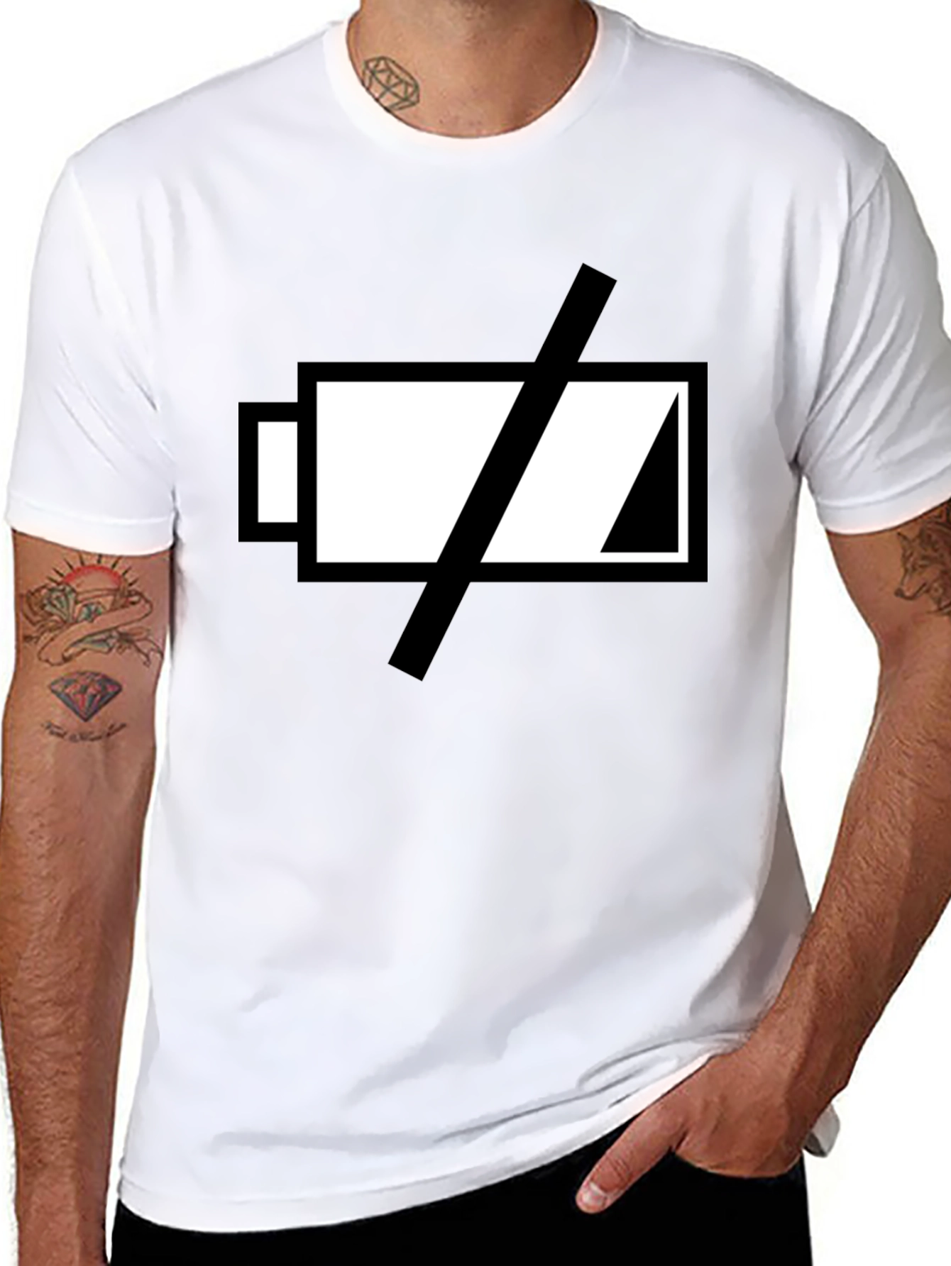 Low Battery T-Shirt - Black Graphic Tee