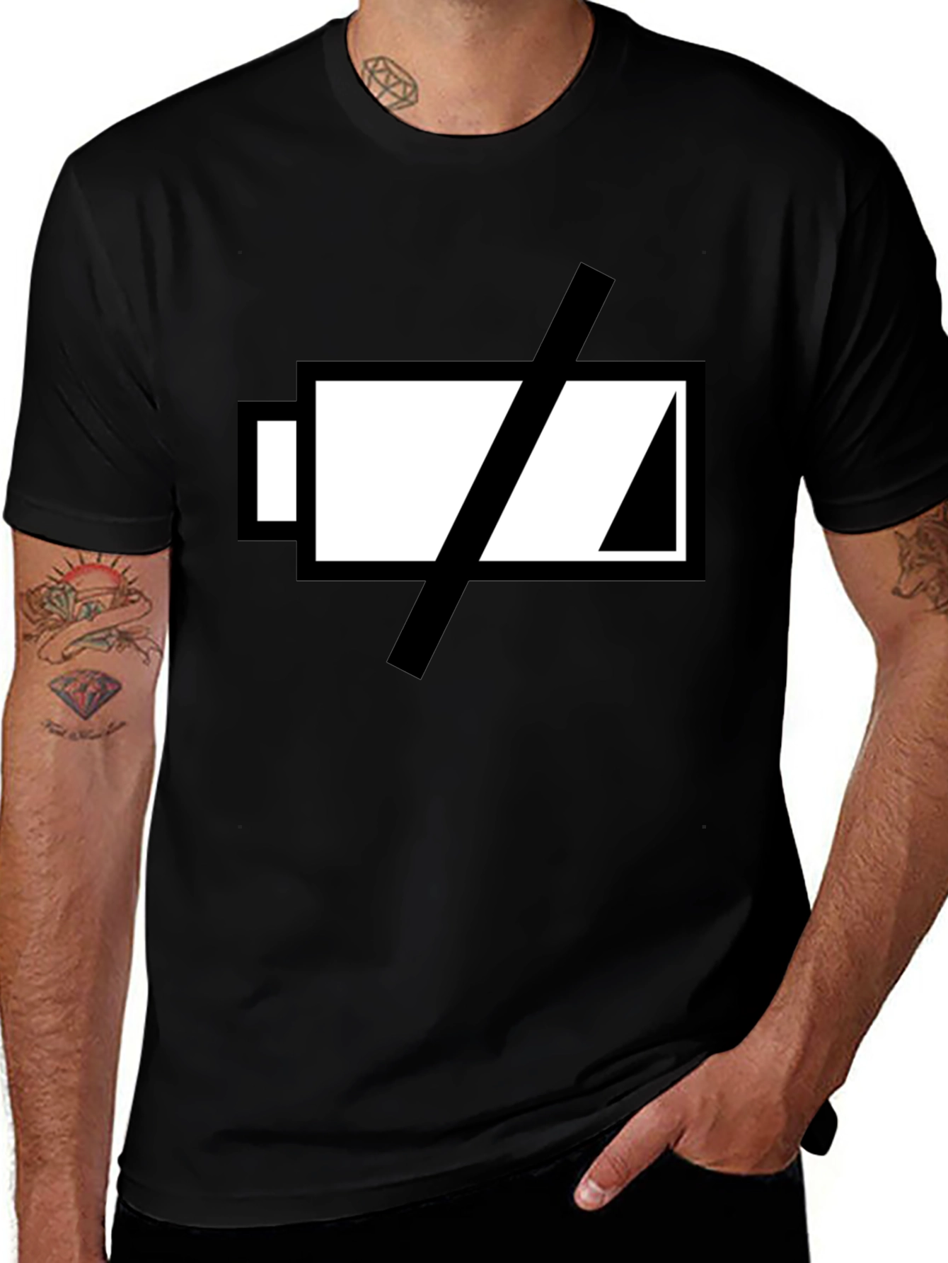 Low Battery T-Shirt - Black Graphic Tee