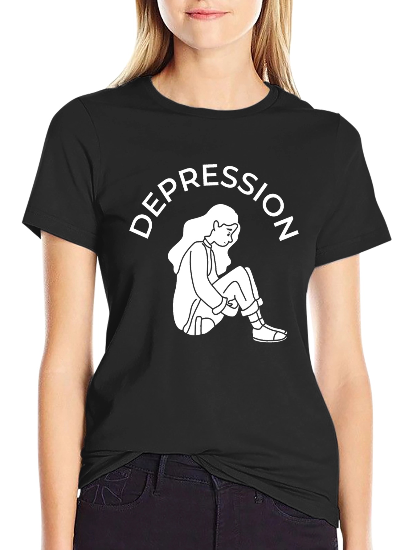 Depression Awareness T-Shirt - Unisex Black Tee