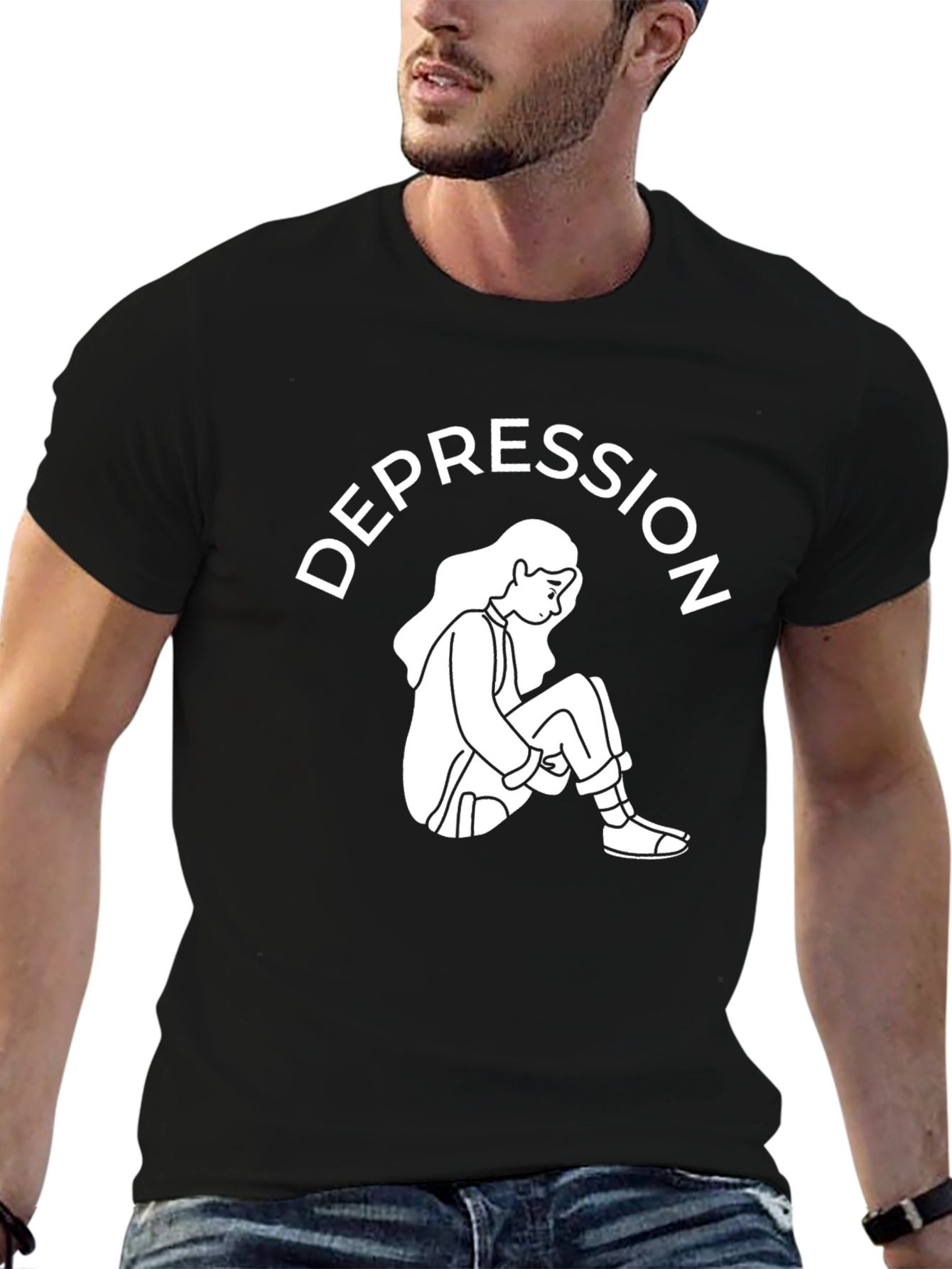 Depression Awareness T-Shirt - Unisex Black Tee