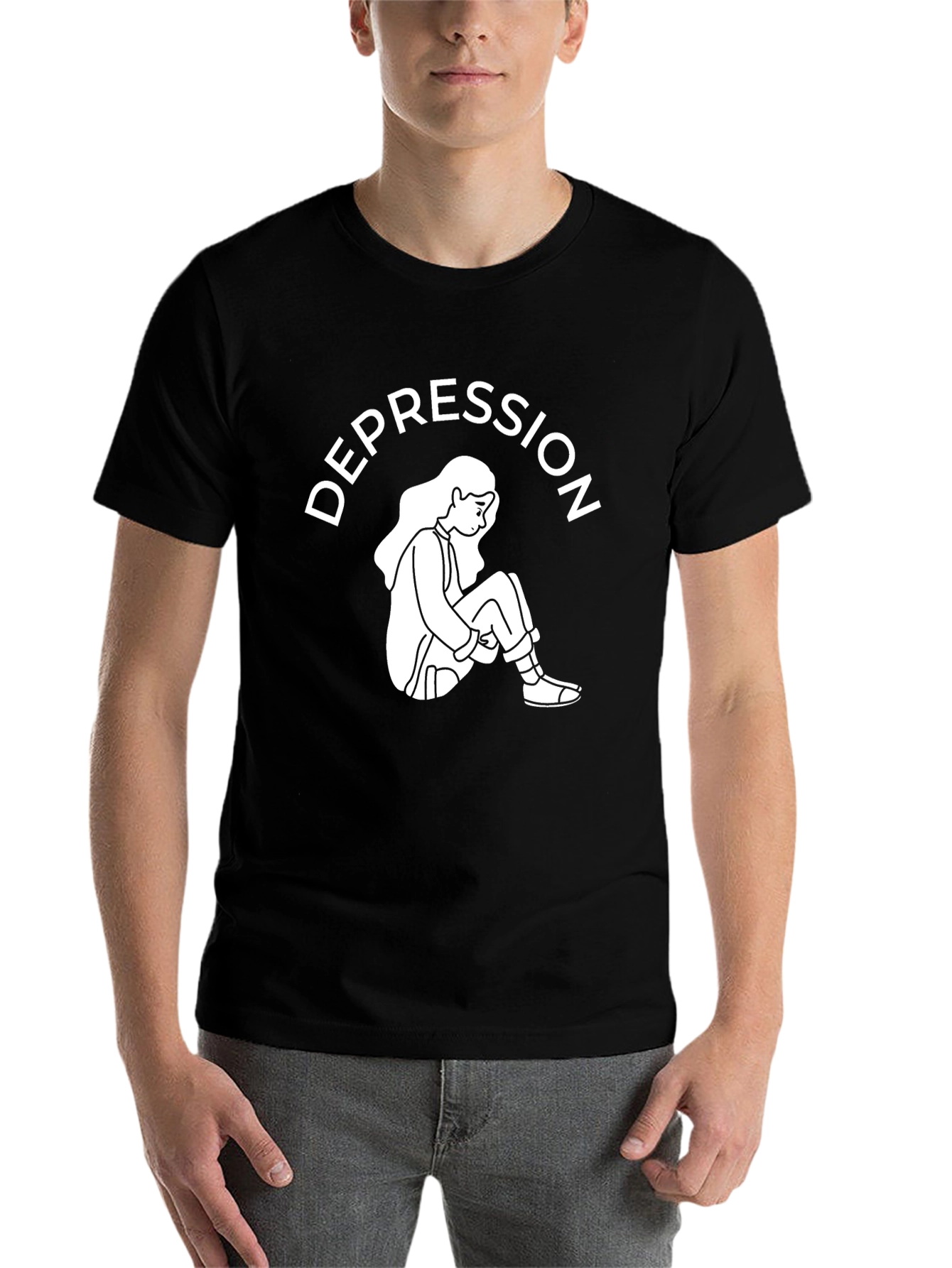 Depression Awareness T-Shirt - Unisex Black Tee