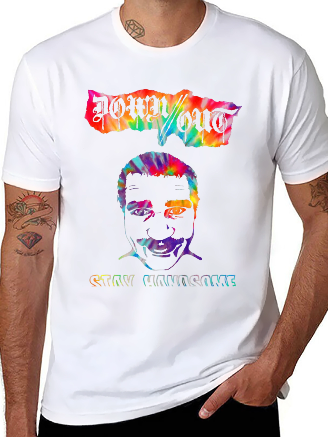 Down/Out Stay Handsome Graphic Tee - Mens Black T-Shirt