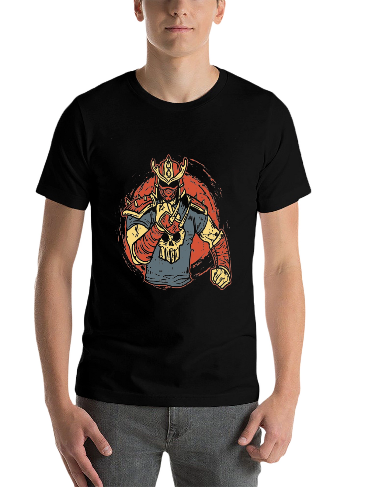 Samurai Skull Graphic Tee - Unique Design