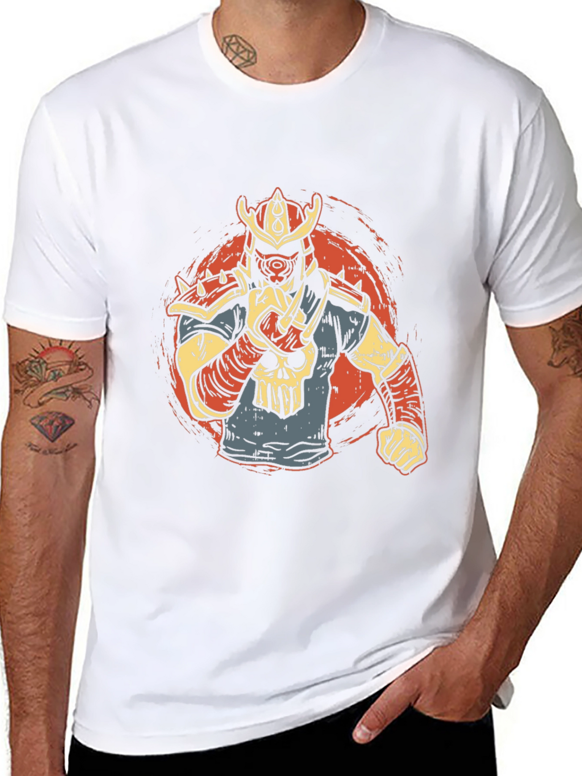 Samurai Skull Graphic Tee - Unique Design