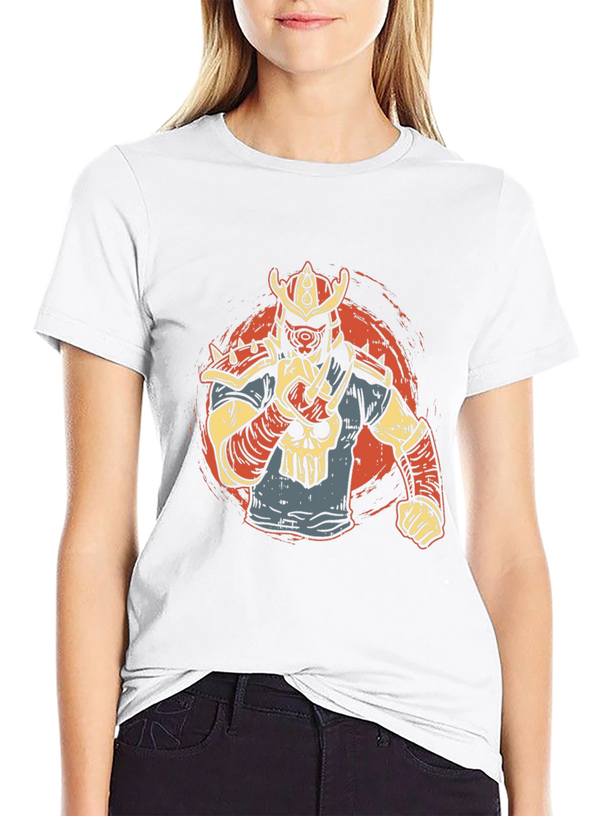 Samurai Skull Graphic Tee - Unique Design