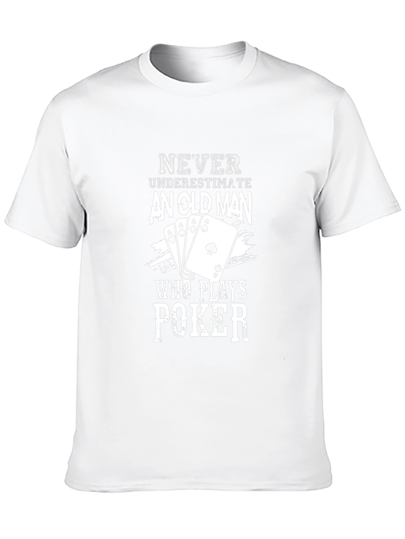 Poker Old Man Graphic Tee - Black